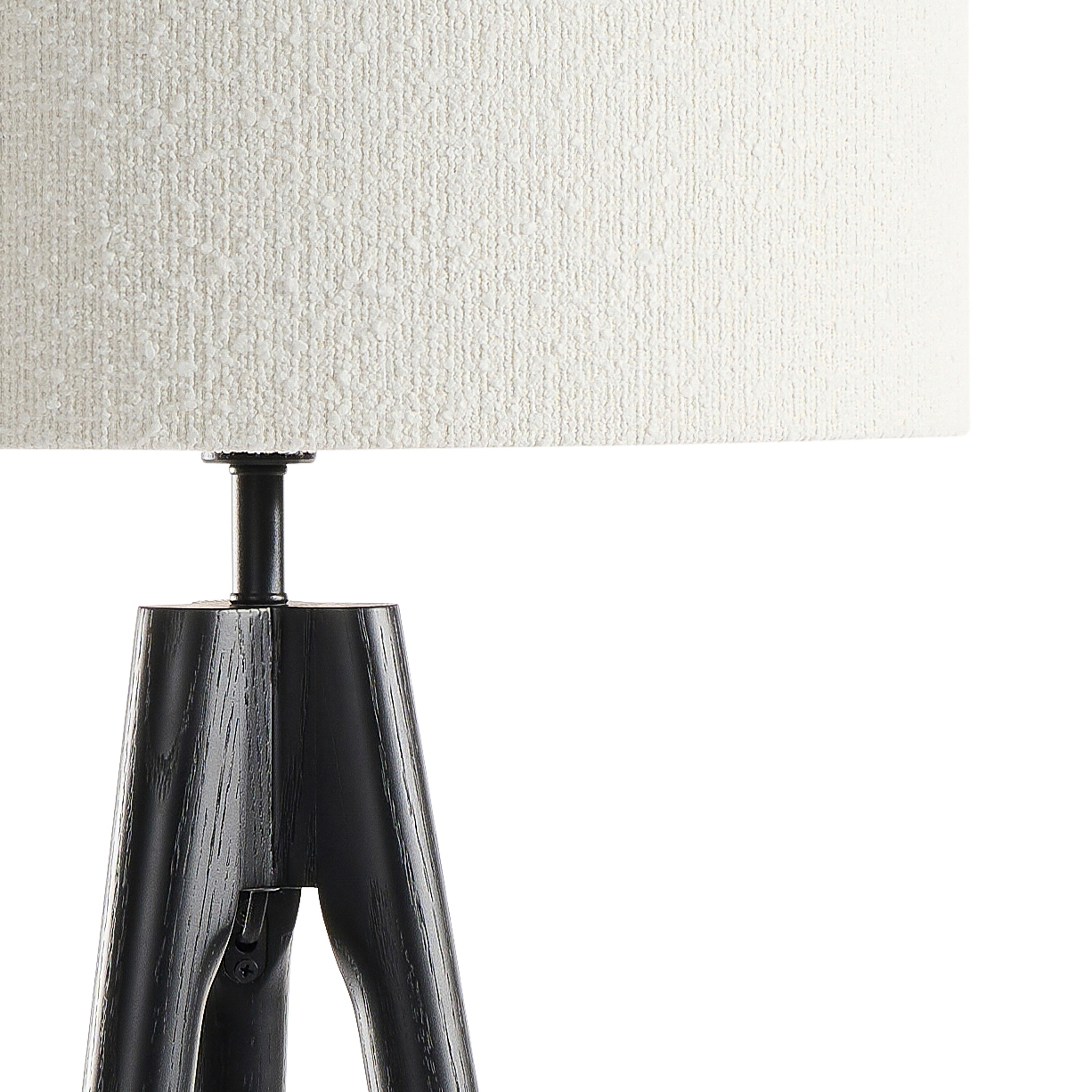 Staande lamp Trepunto in zwarte eik met Giro lampenkap in Bolero stof in kleur White