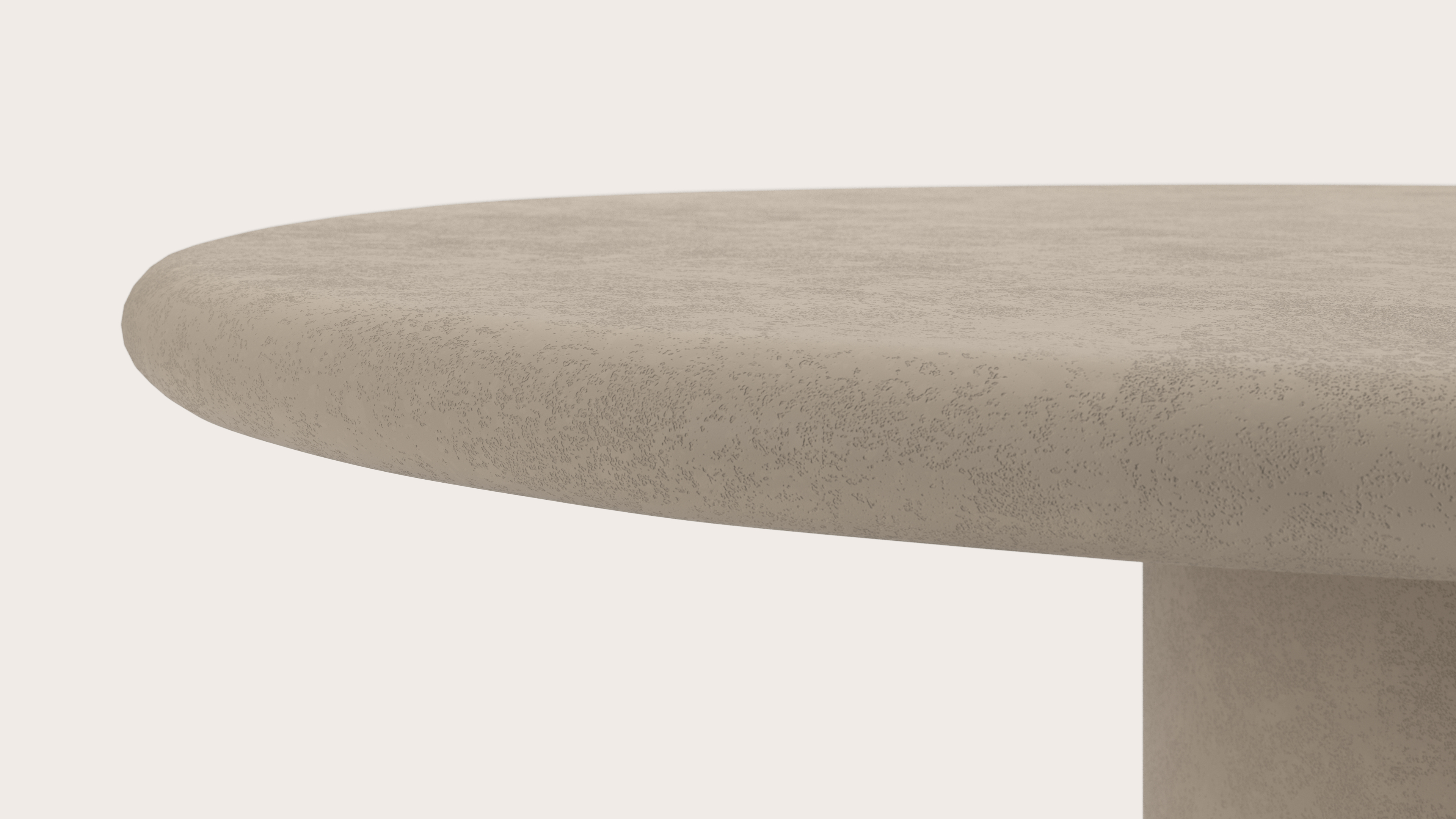 Eettafel Artisano met pebblevormig Artisano blad in Claylime kleur Limestone