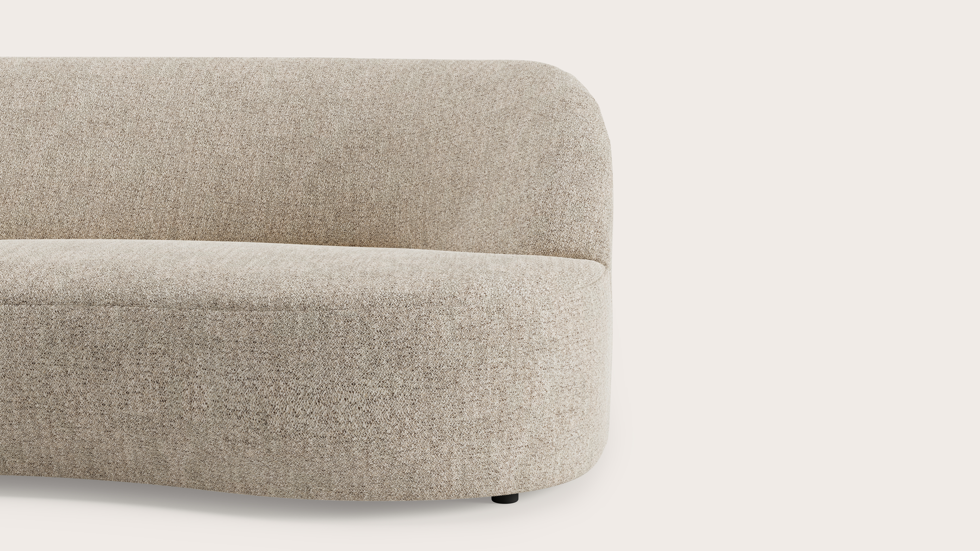 Tubo canapé d'angle 3,5 places en Stanza tissu Light Taupe