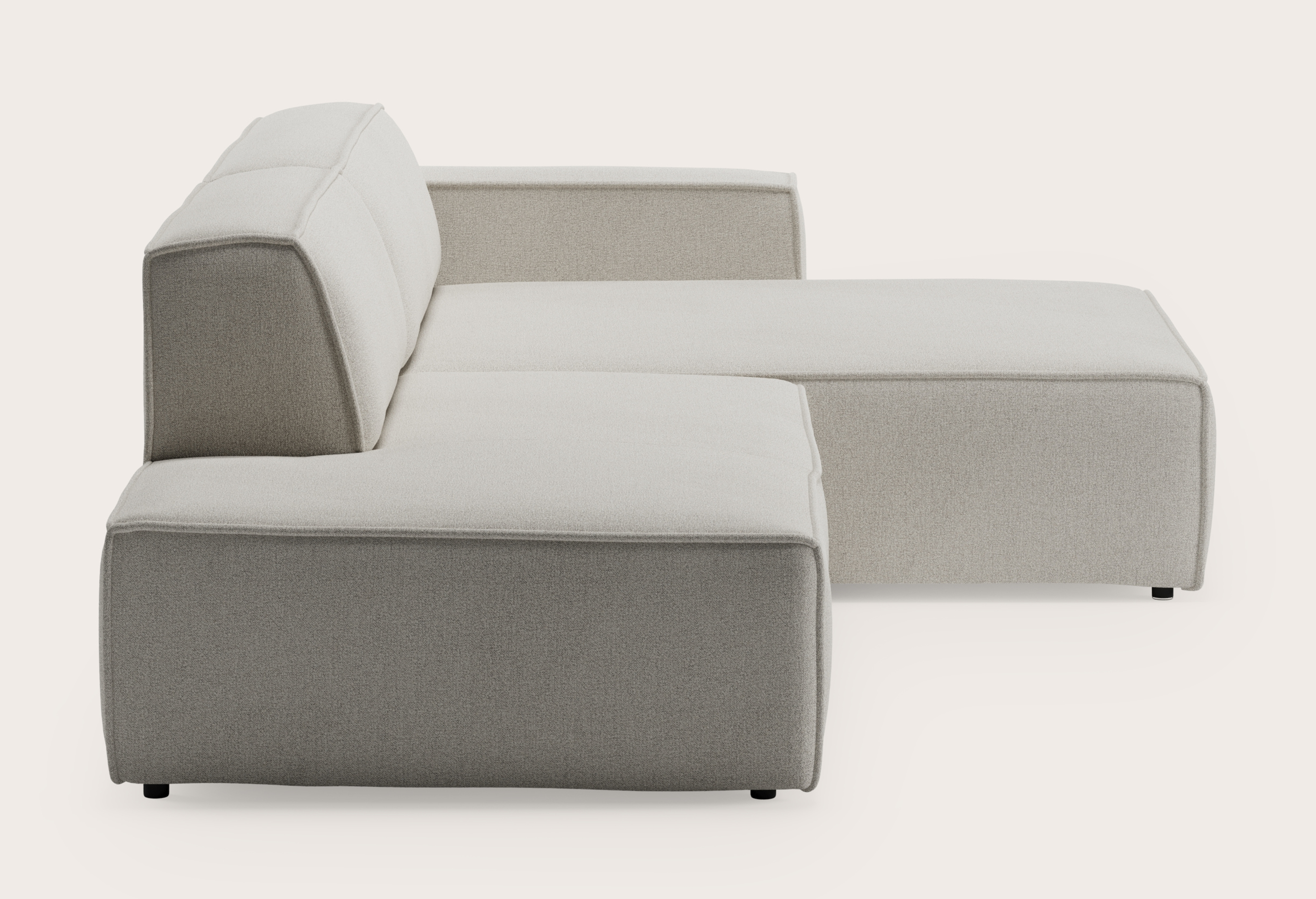 Isola canapé d'angle 3,5 places en Trivola tissu White