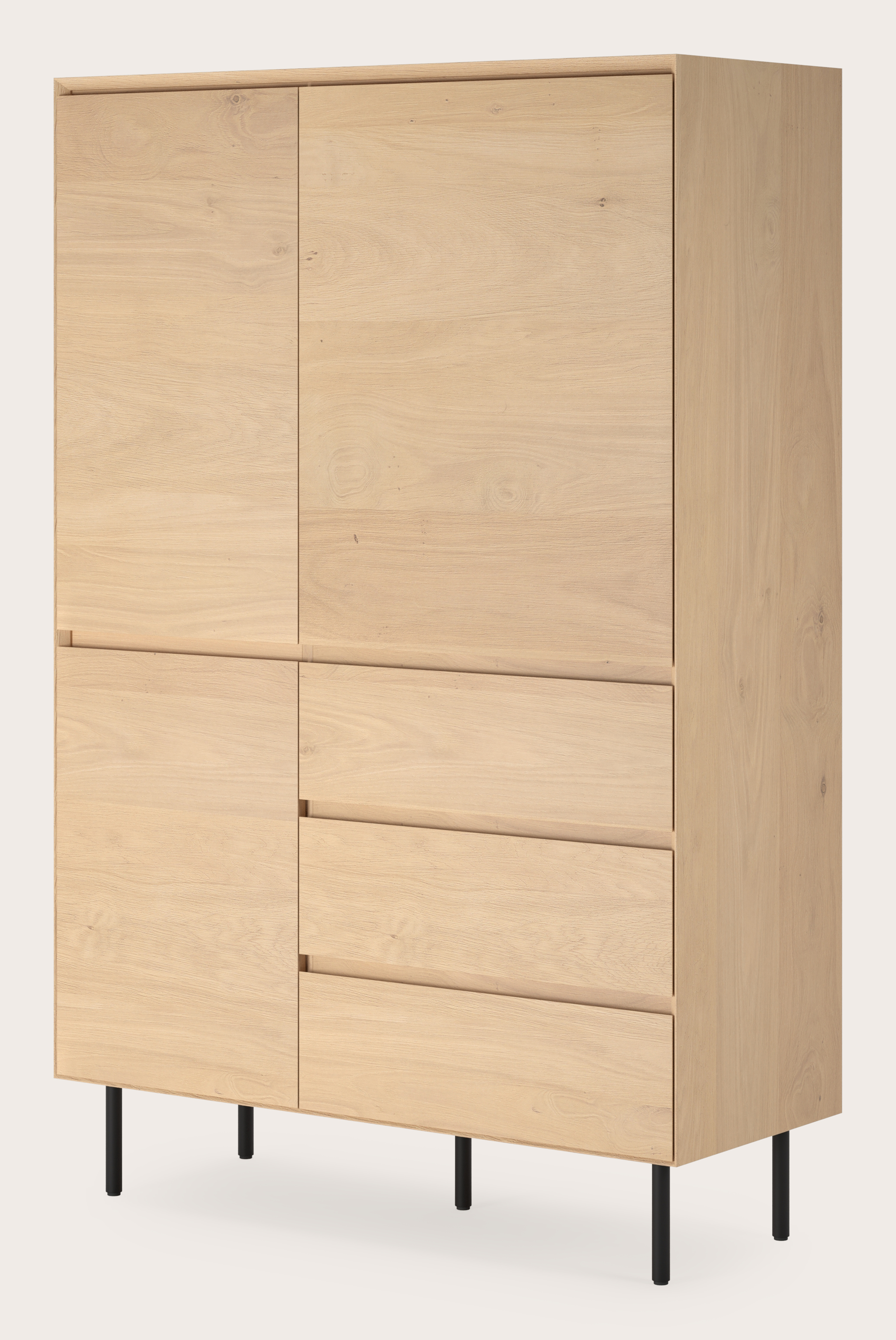 Armoire de bar Arno en chêne couleur naturelle avec pieds ronds 110 x 45 cm