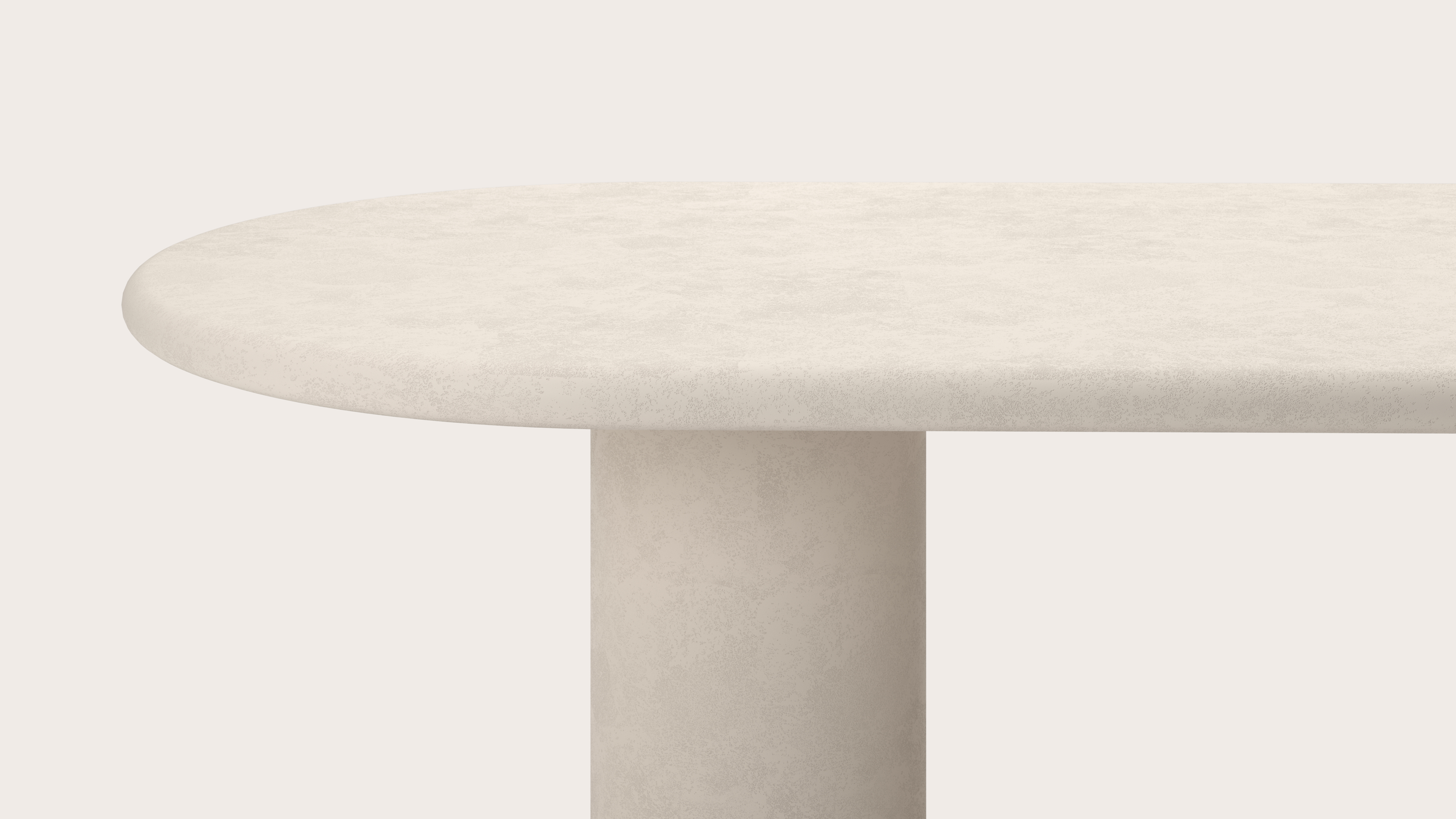 Eettafel Artisano met plat ovaal Artisano blad in Claylime kleur Eggshell