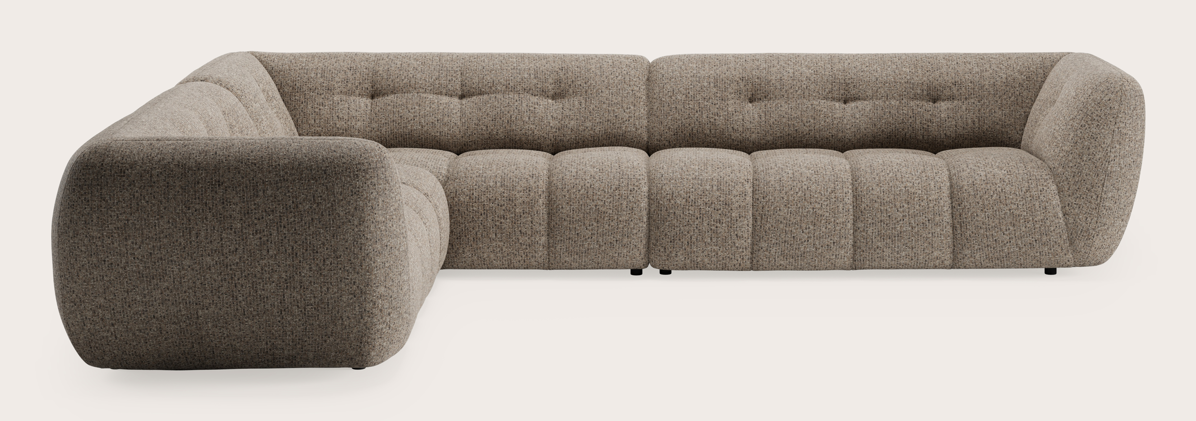 Chubbi canapé d'angle 5 places en Tessaro tissu Taupe