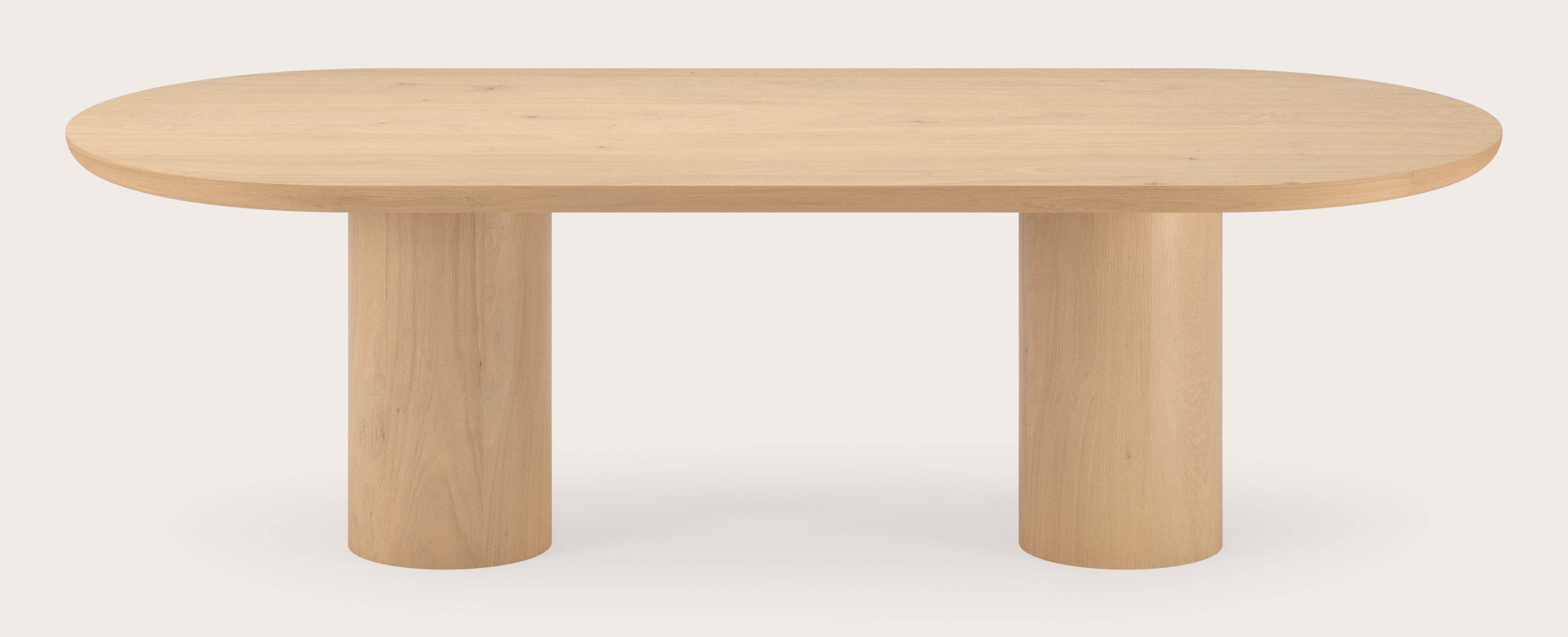 Table de salle à manger Amato Rondo armature avec plateau Amato en forme ovale plat en chêne couleur naturelle 260 x 110 x 79 cm
