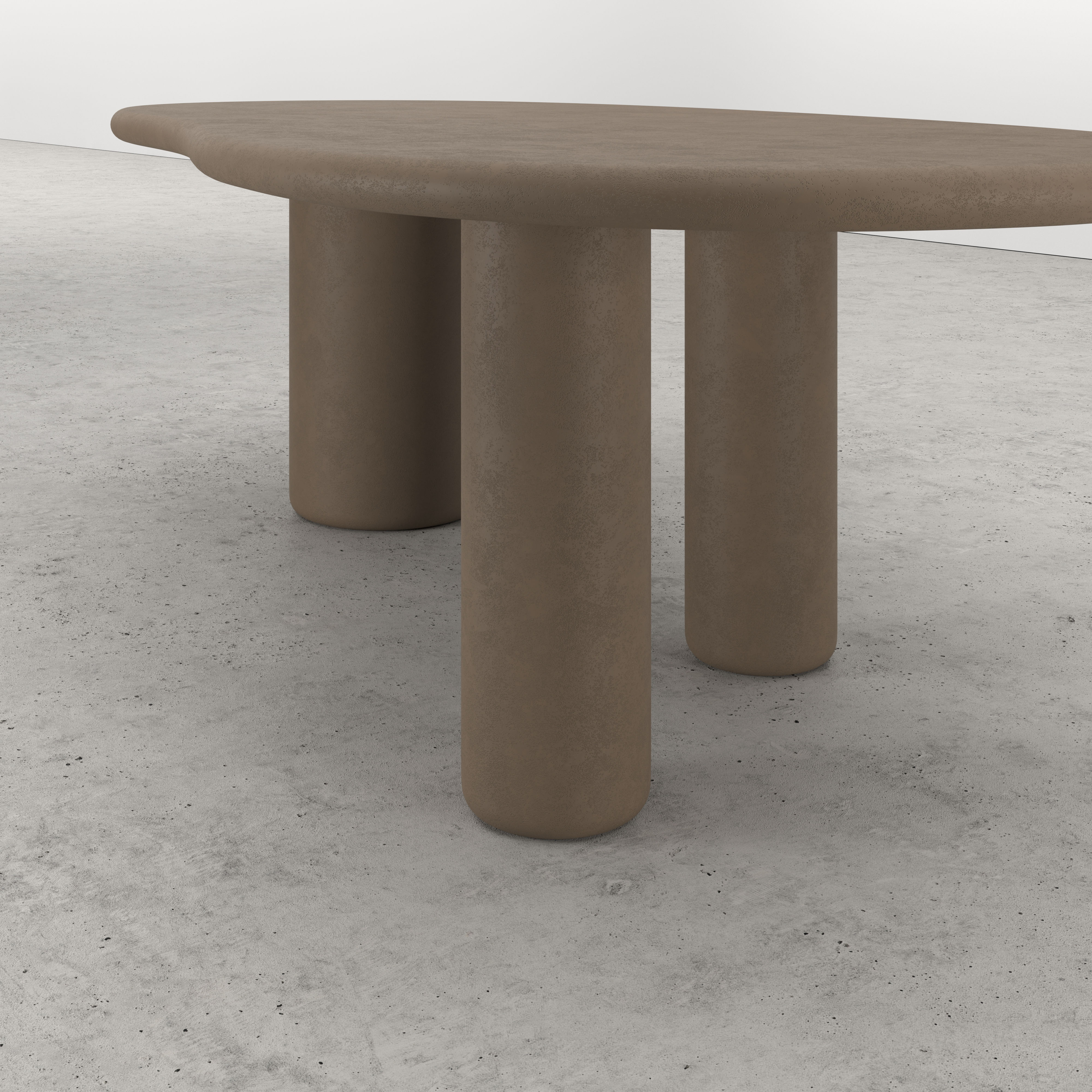Table de salle à manger Artisano avec plateau Artisano forme blob en Claylime couleur Desert