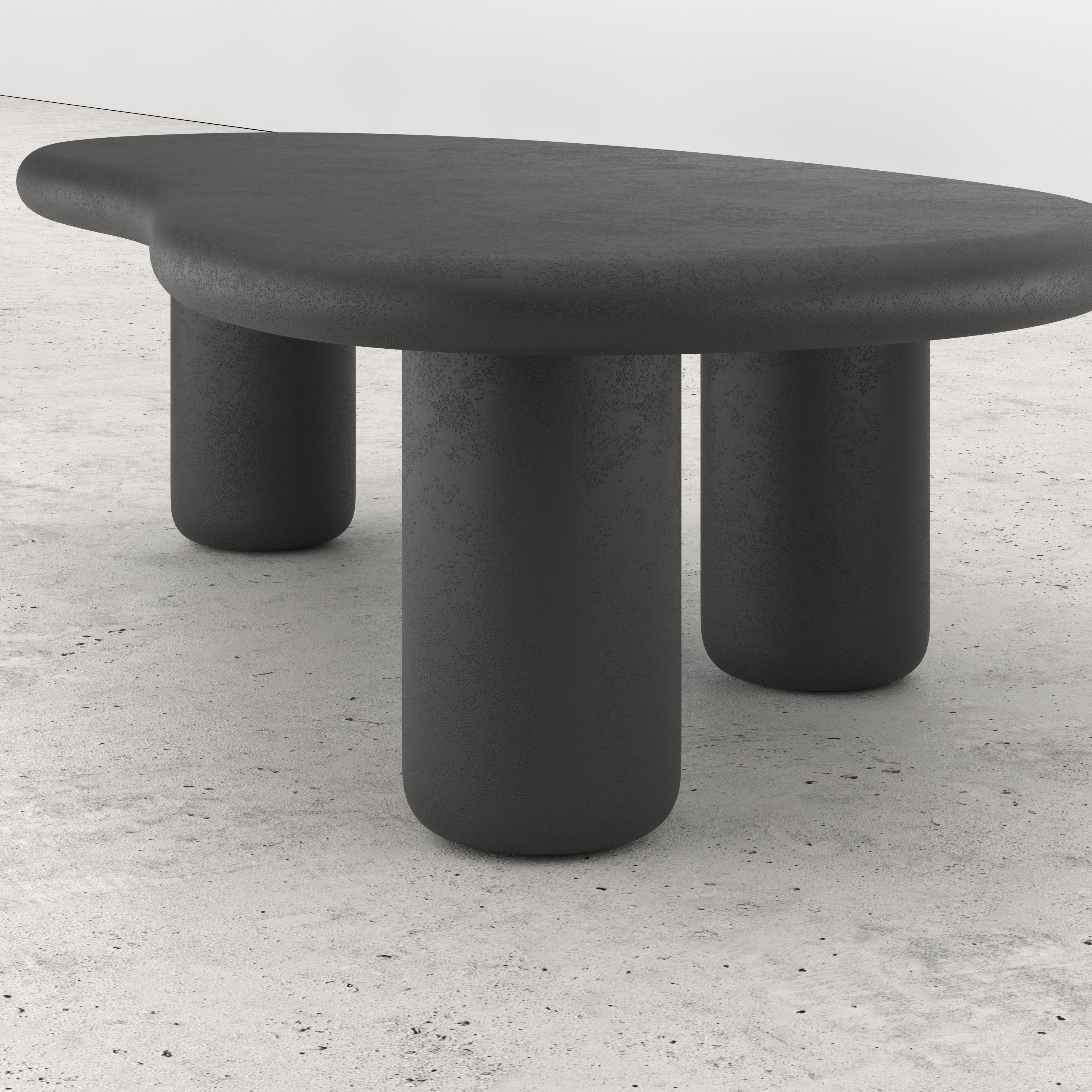 Salontafel Artisano Small onderstel met blobvormig Artisano blad in Claylime kleur 