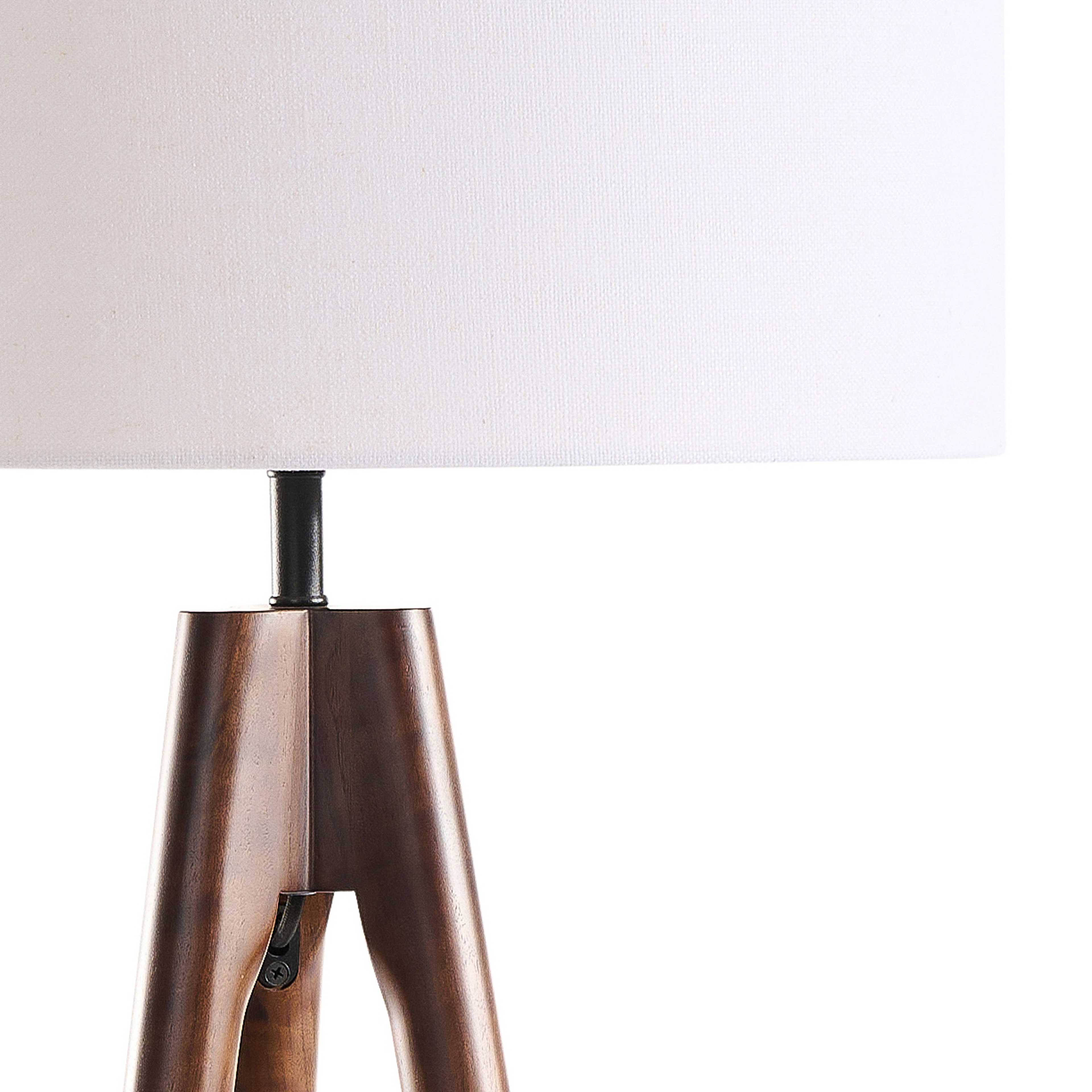 Staande lamp Trepunto in walnoot met Giro lampenkap in Livigno stof in kleur Egg White