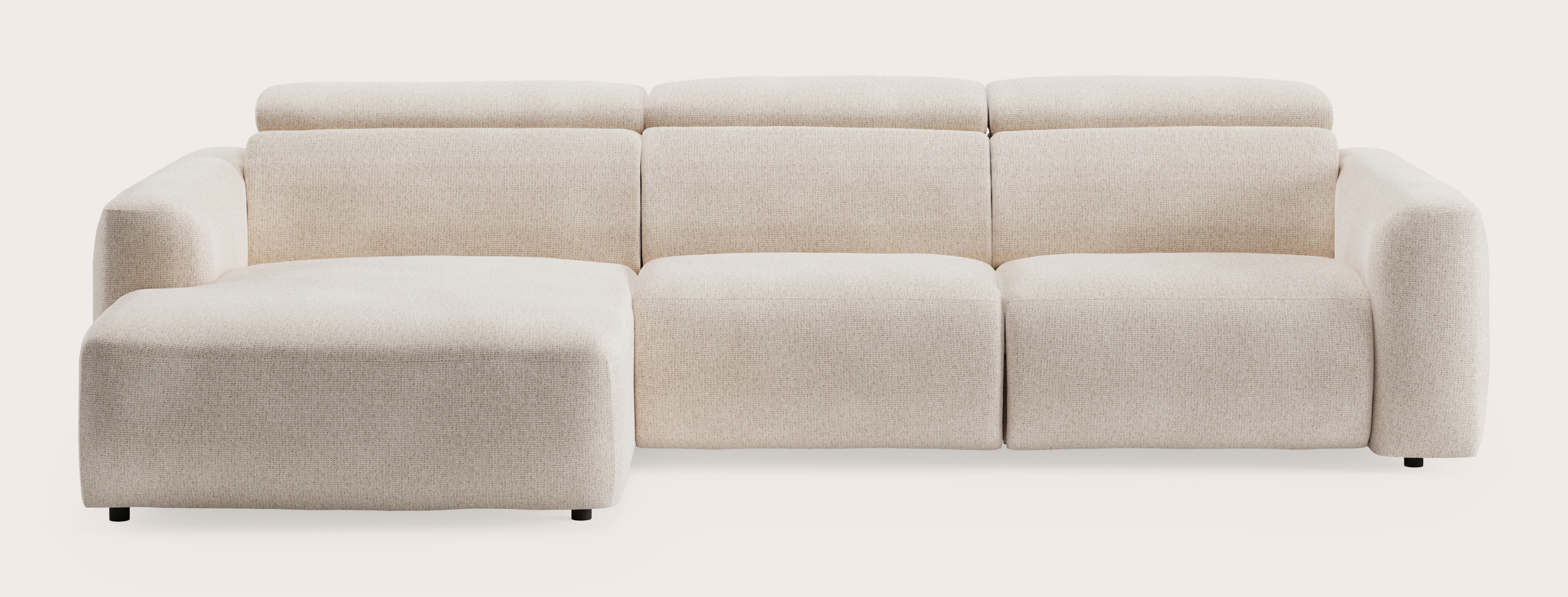 Canapé d'angle Lassa 3,5 places en Fuga tissu Natural