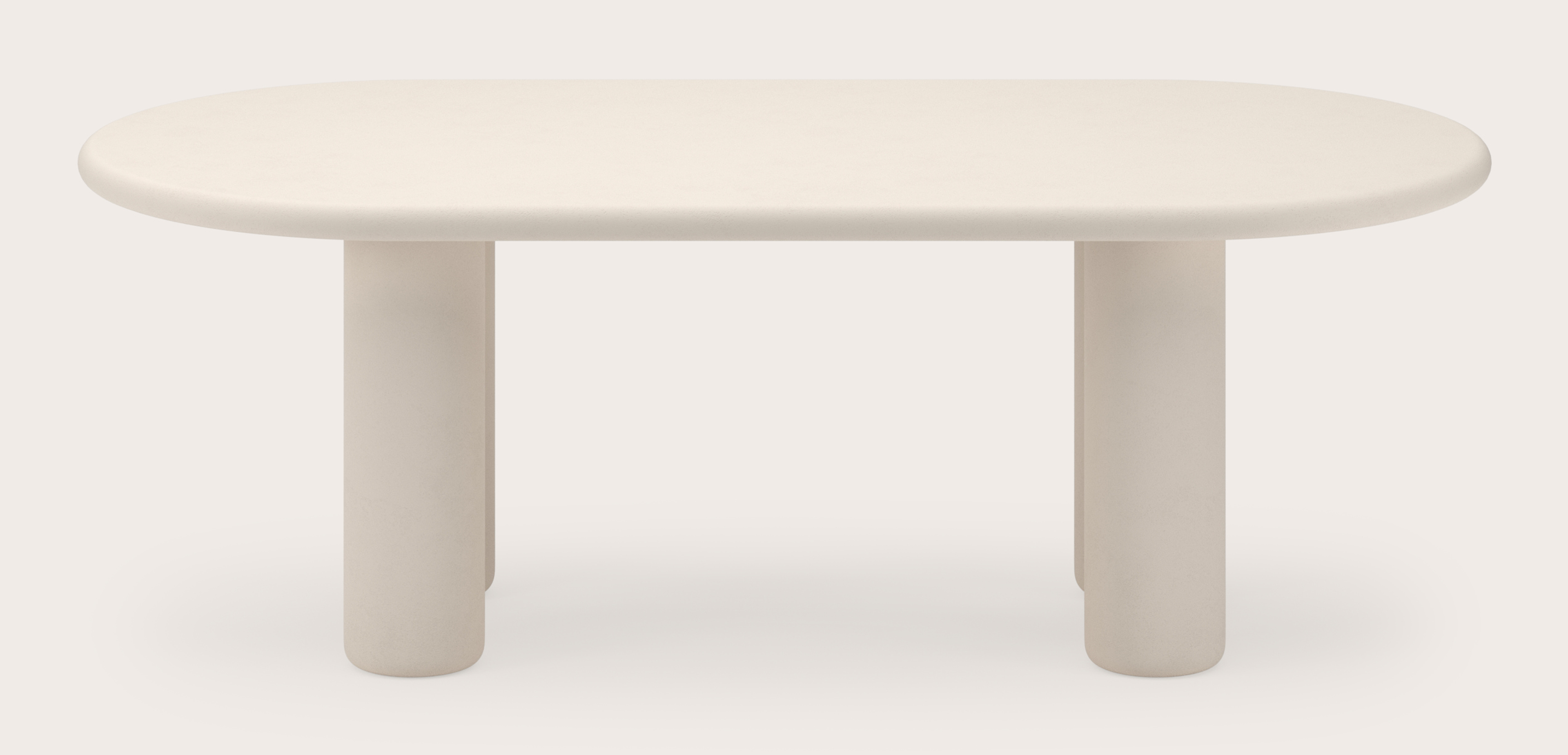 Eettafel Artisano met plat ovaal Artisano blad in Claylime kleur Eggshell