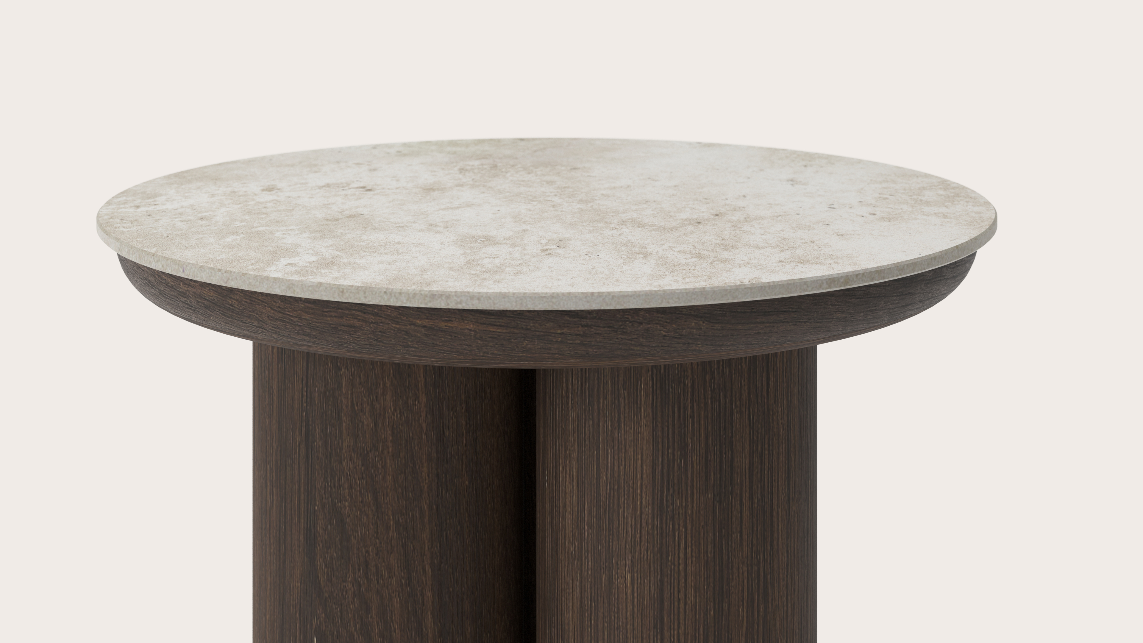 Table d'appoint Amato Rondo XSmall armature avec plateau Ceramo rond en céramique en couleur Rapolano Ø 40 x 39 cm