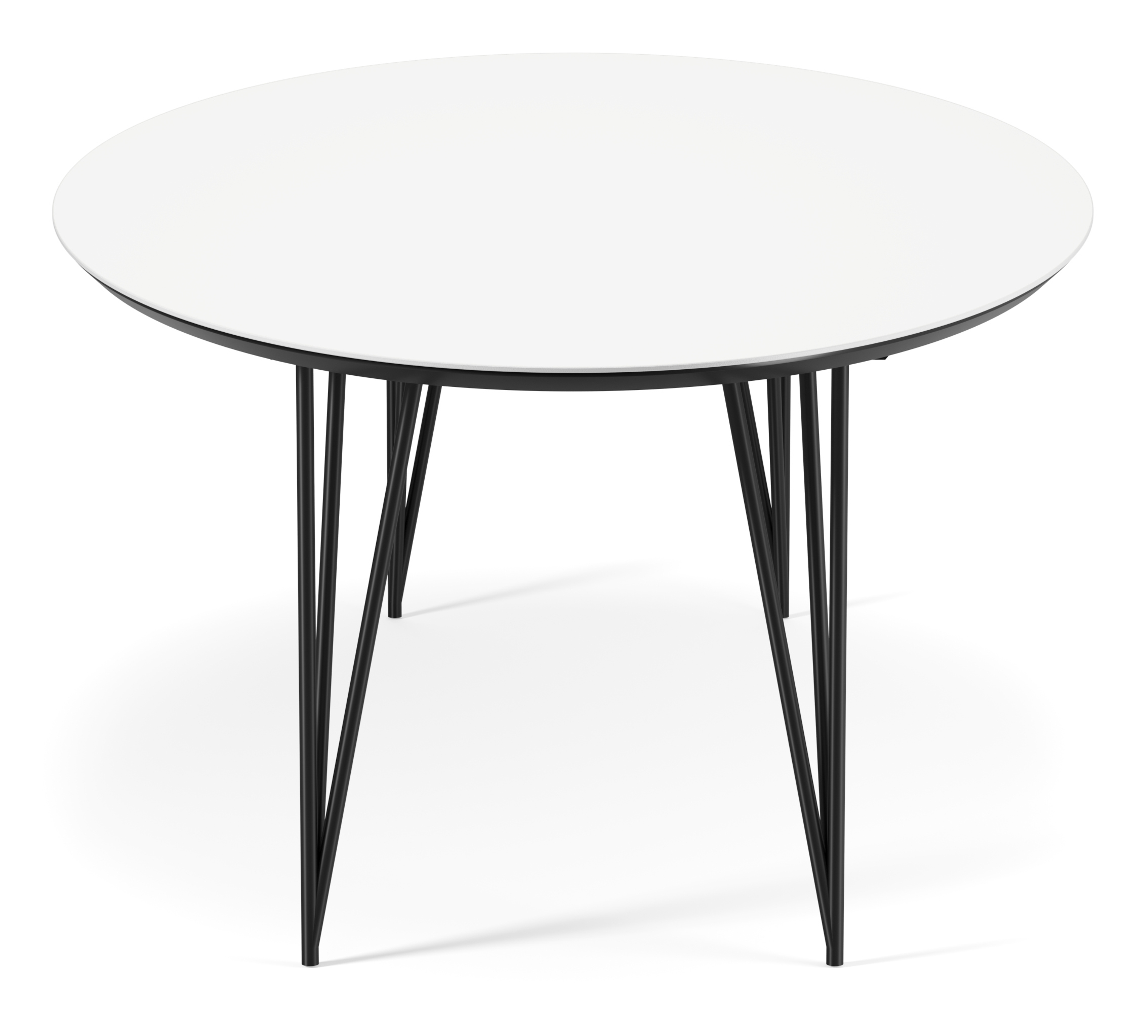 Eettafel Trentino onderstel in zwart metaal met ovaal volkeramisch Ceramo blad in kleur Arctic White 260 x 130 x 77 cm