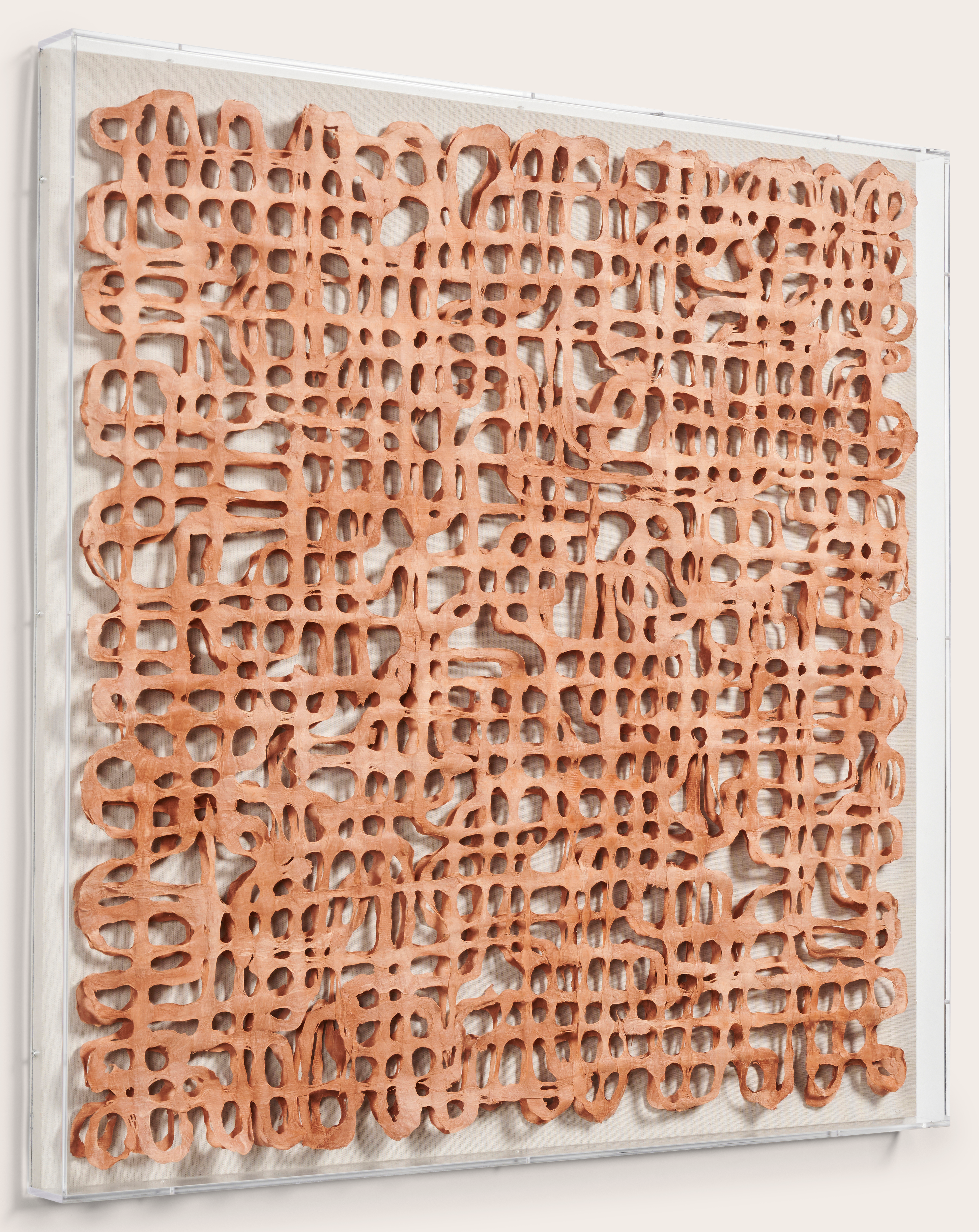 Laberinto wand decoratie Copper plexi doos 90x90cm
