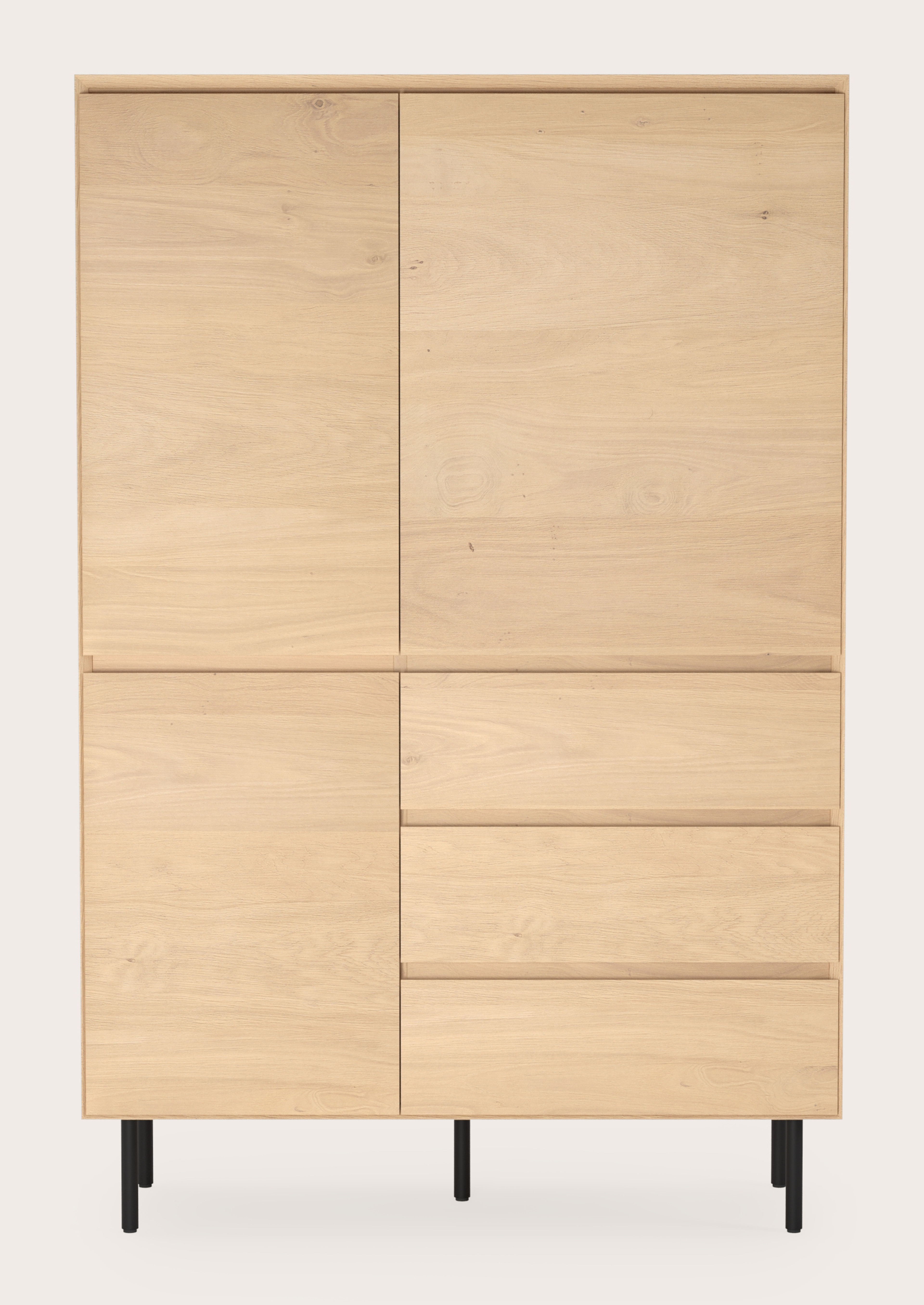 Armoire de bar Arno en chêne couleur naturelle avec pieds ronds 110 x 45 cm