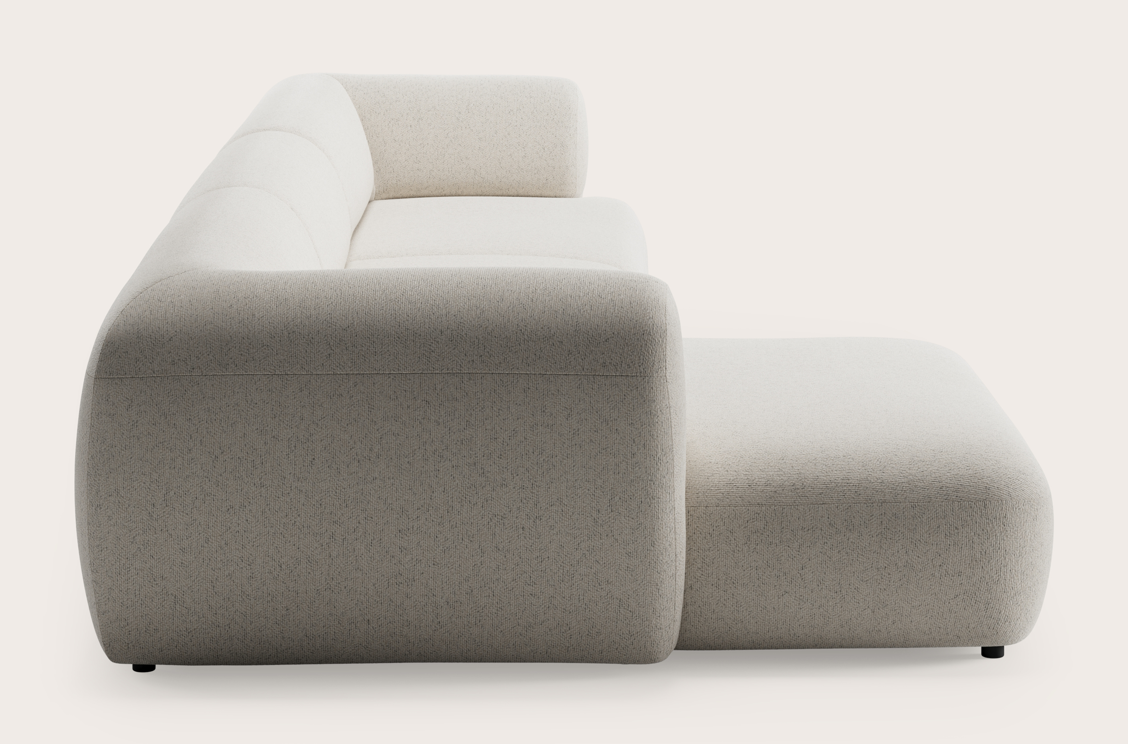 Tortona canapé d'angle 5 places en Benara tissu Ivory