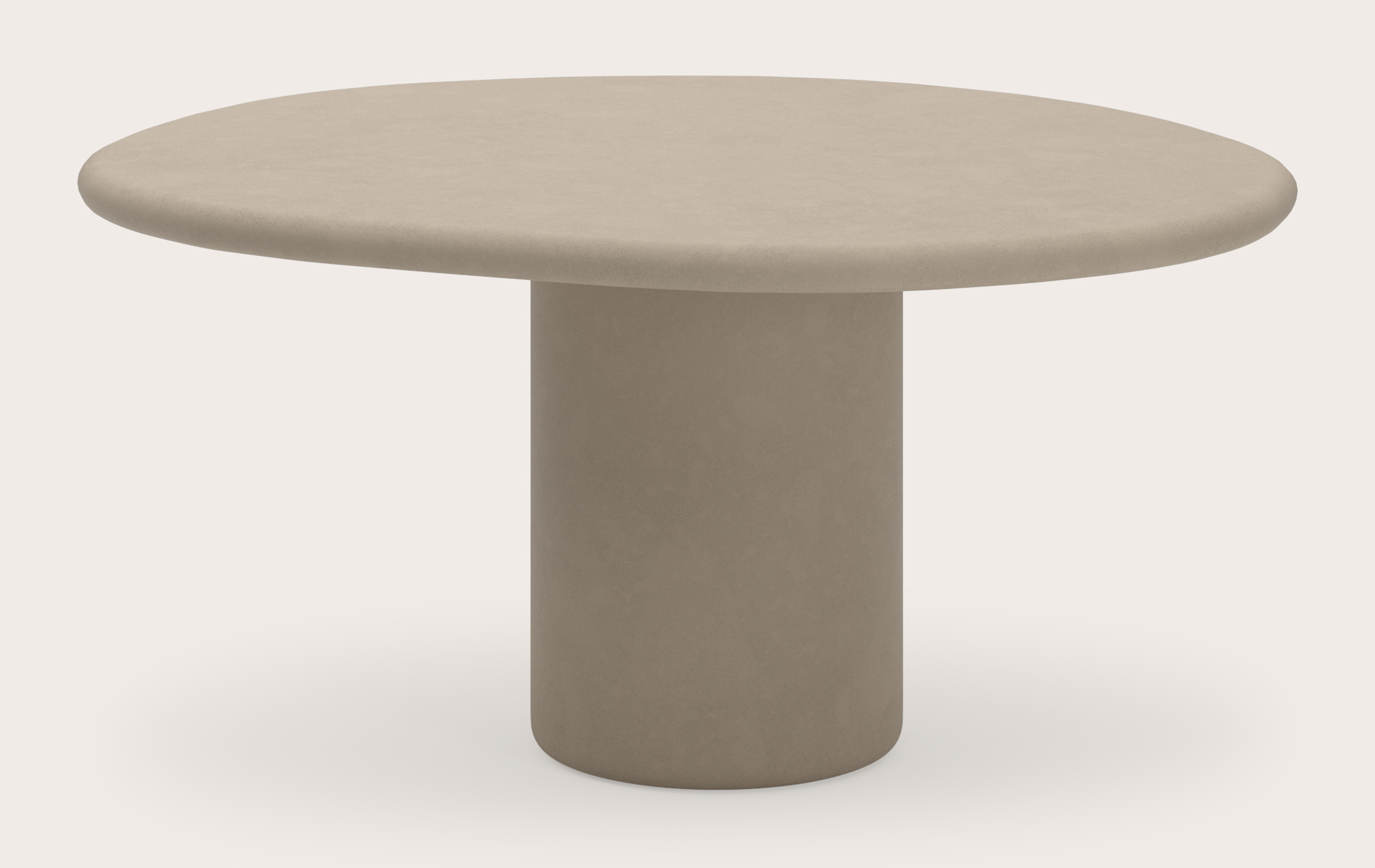 Table de salle à manger Artisano avec plateau Artisano forme pebble en Claylime couleur Limestone