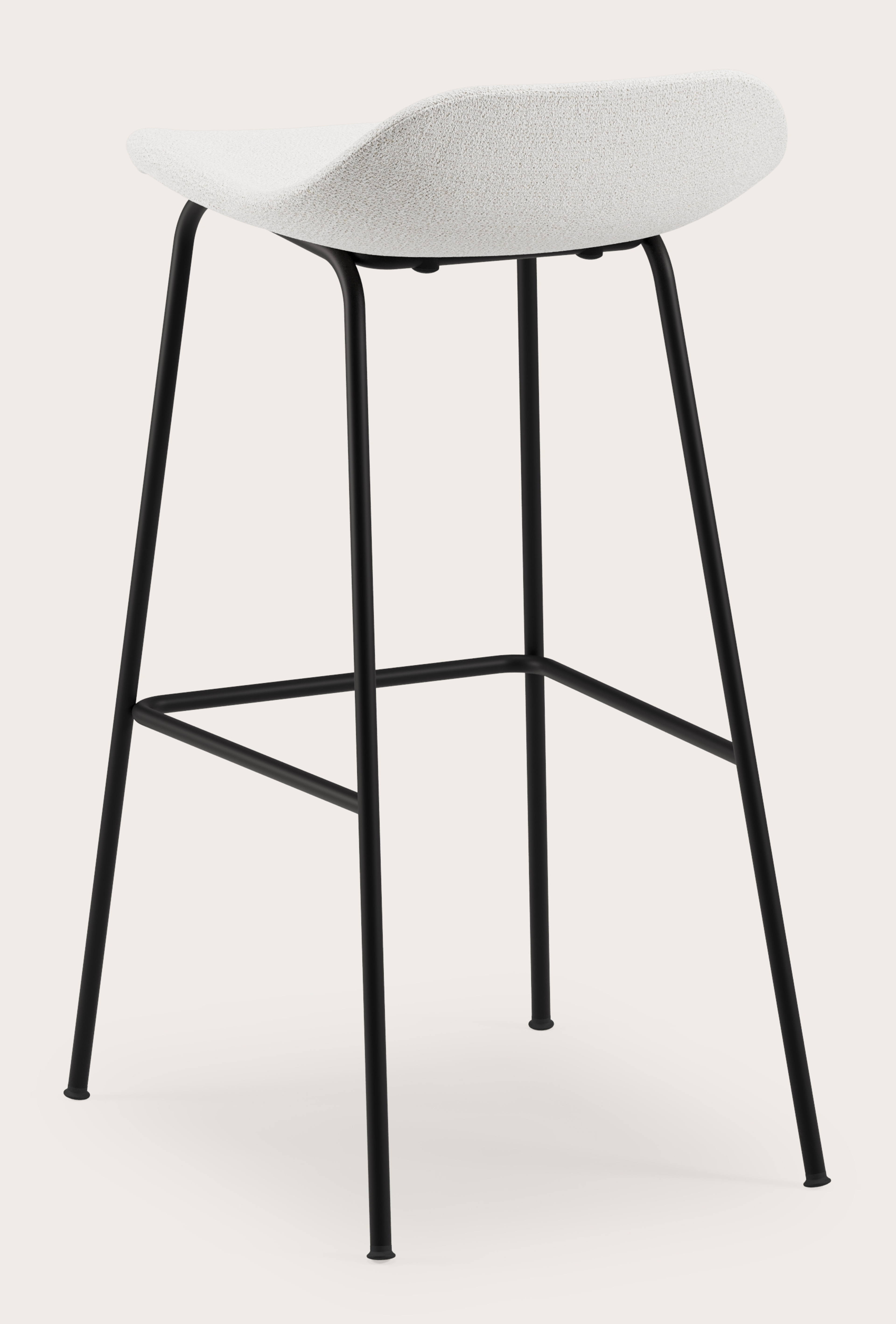 Vasco tabouret de bar haute métal noir avec assise en Dolce tissu Feather