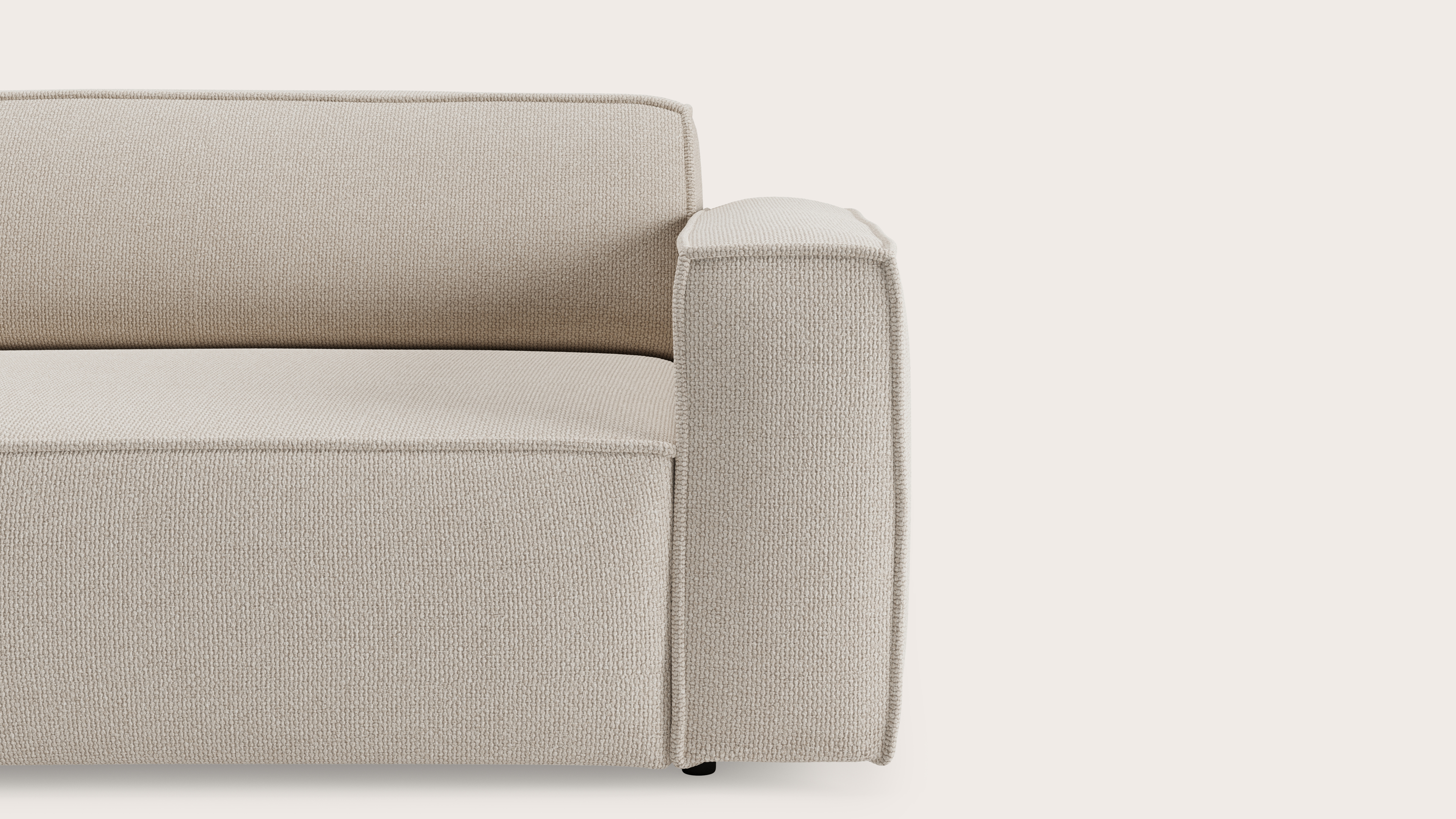 Isola canapé d'angle 5 places en Morena tissu Beige