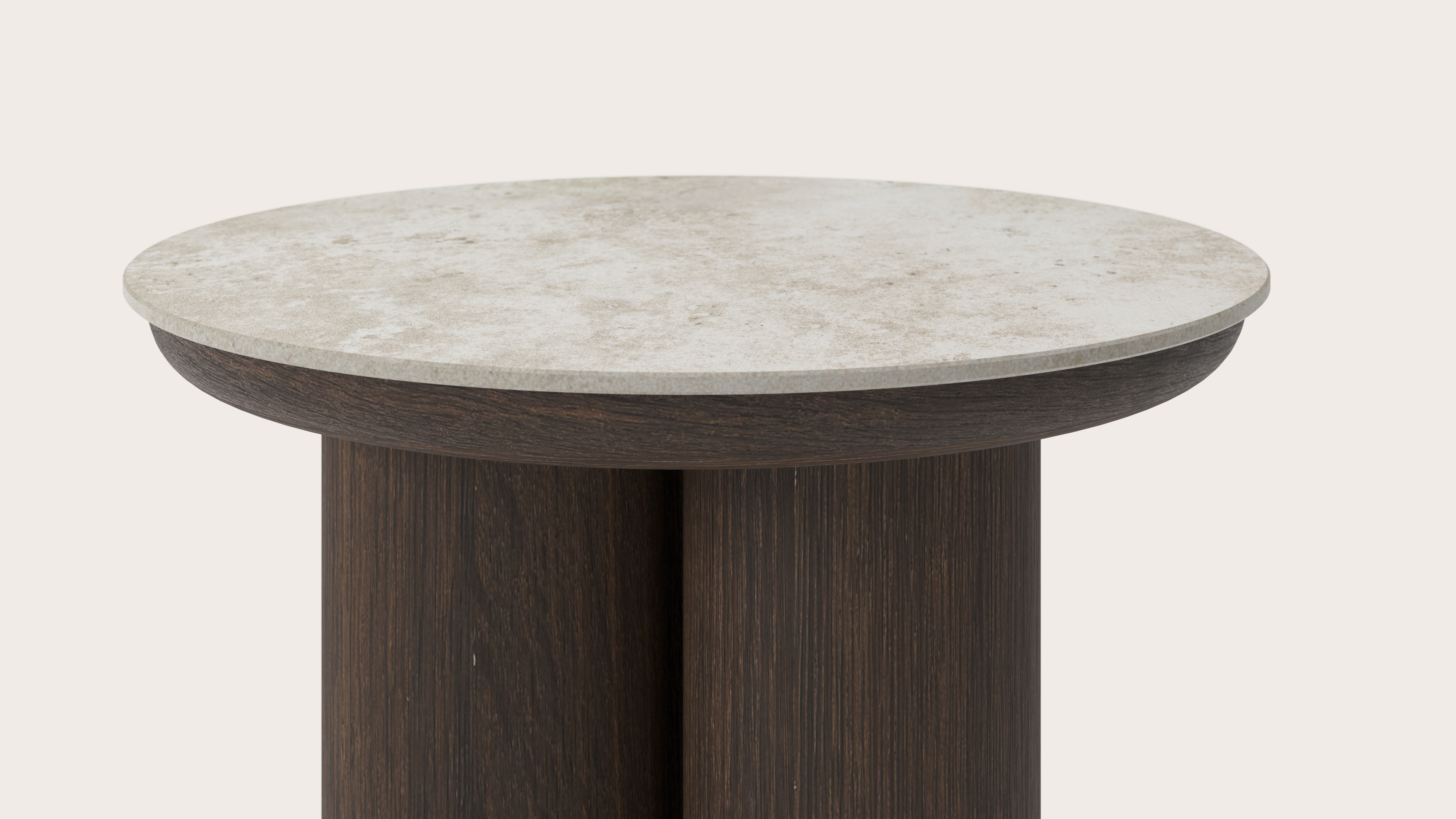 Table d'appoint Amato Rondo XSmall armature avec plateau Ceramo rond en céramique en couleur Rapolano Ø 40 x 34 cm
