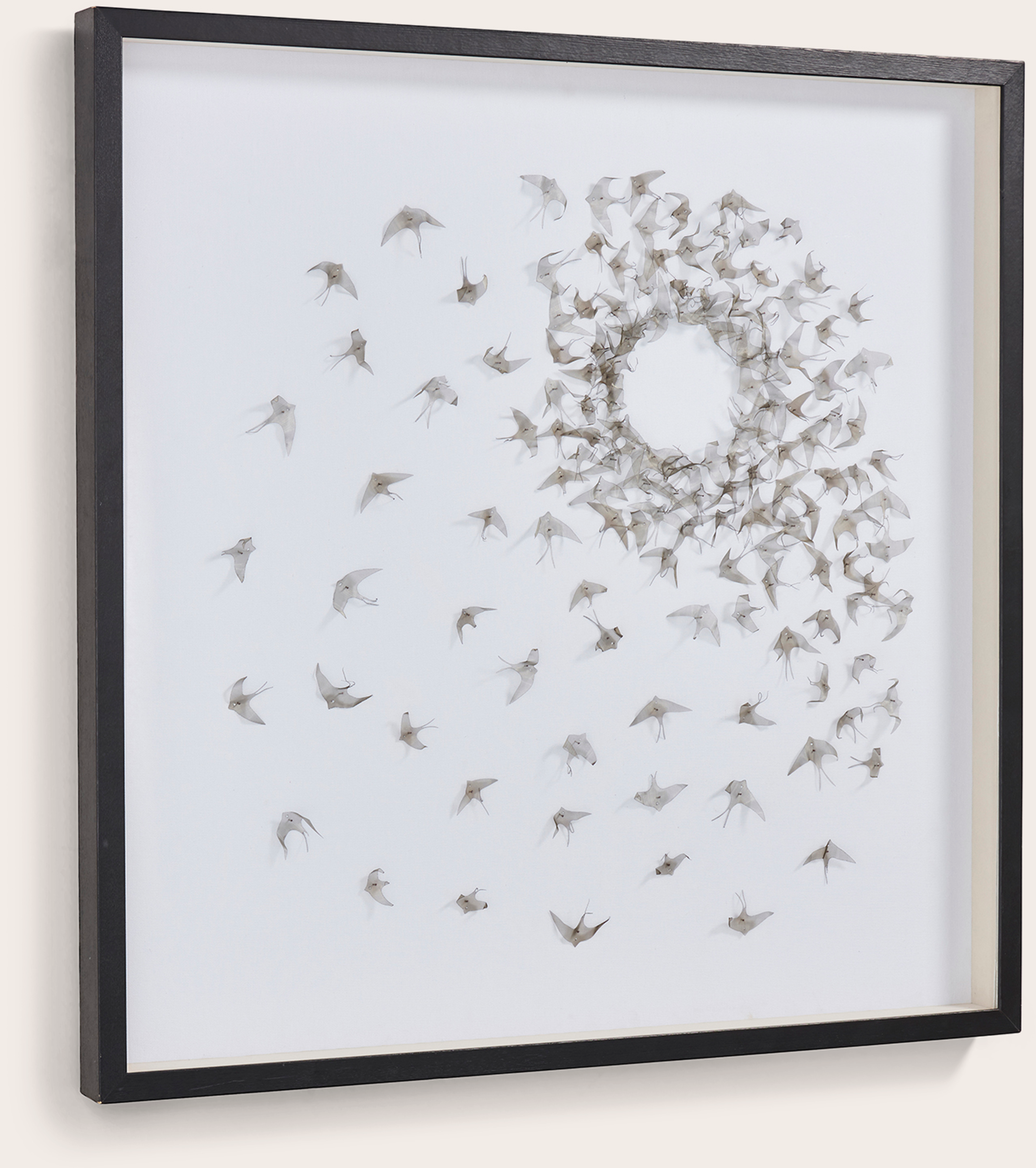 BIRDIES kunstwerk in houten frame, handgeschilderd