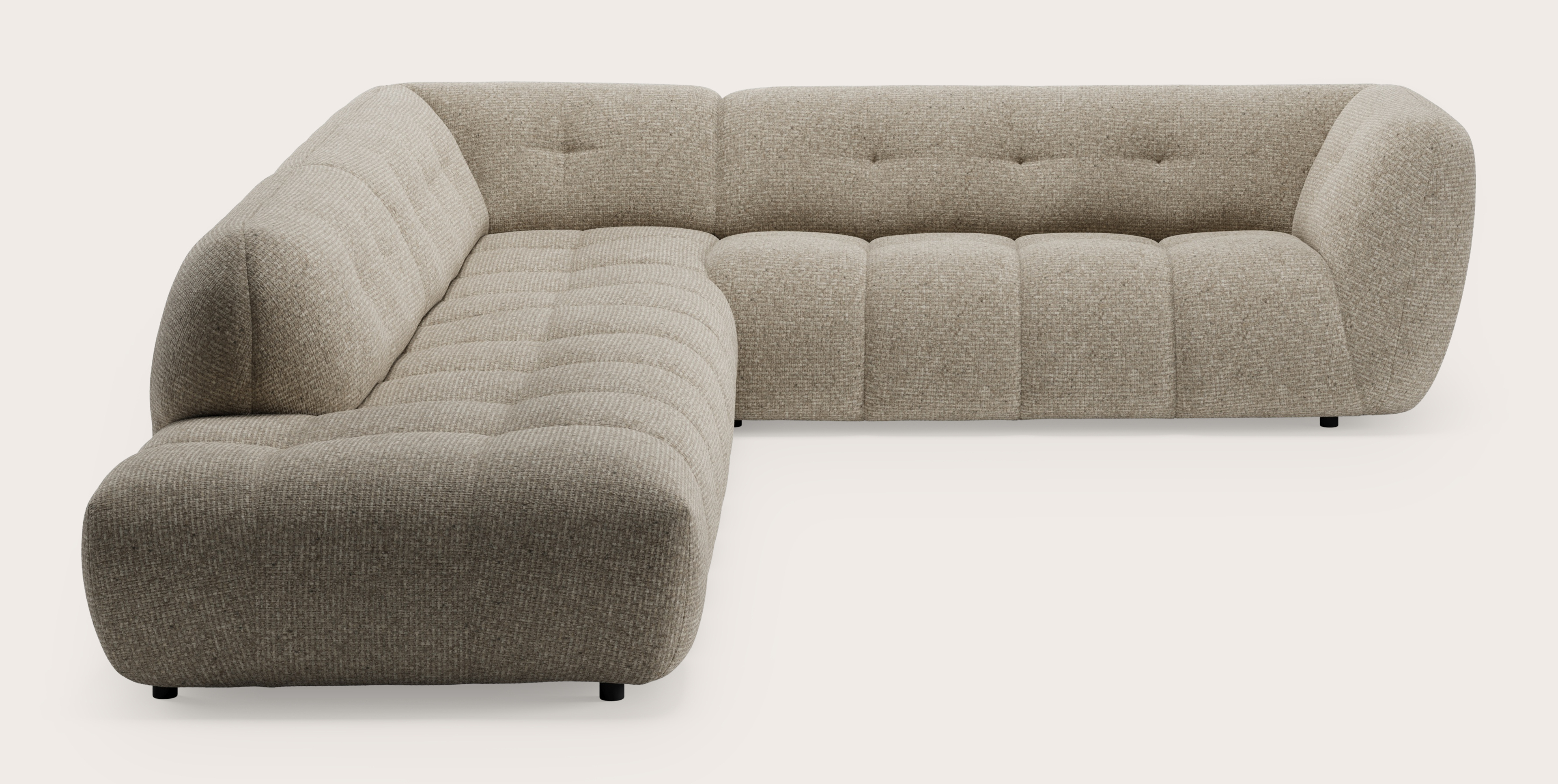 Chubbi canapé d'angle 6 places en Tessaro tissu Natural