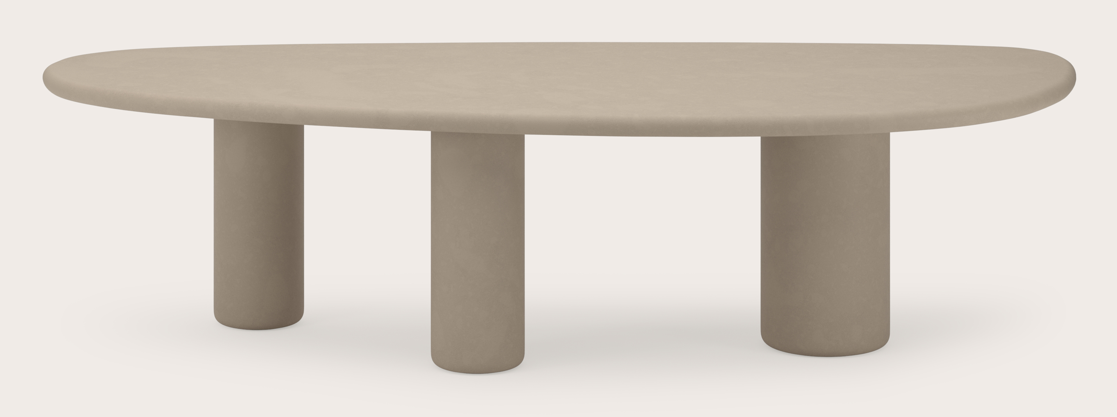 Table de salle à manger Artisano avec plateau Artisano forme rock en Claylime couleur Limestone