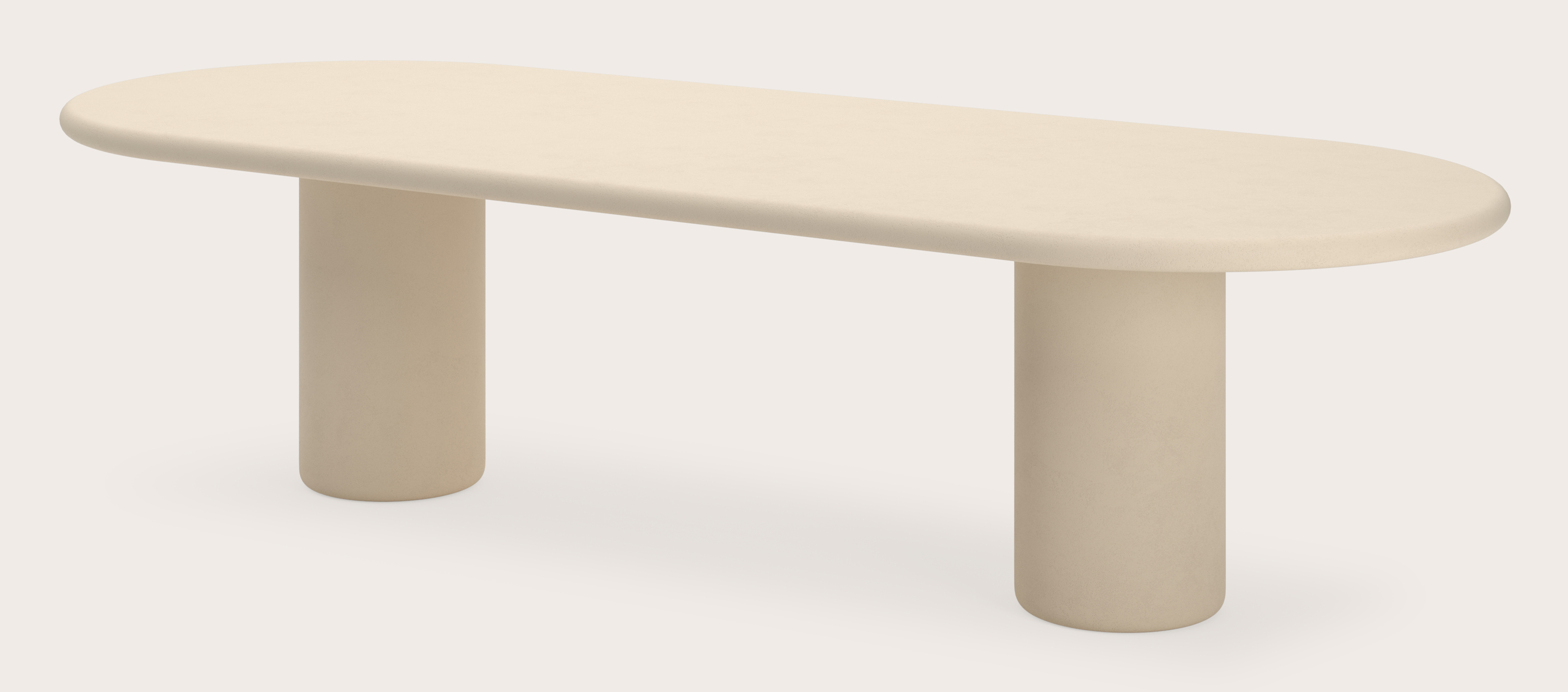 Table de salle à manger Artisano avec plateau Artisano ovale plat en Claylime couleur Moonglade