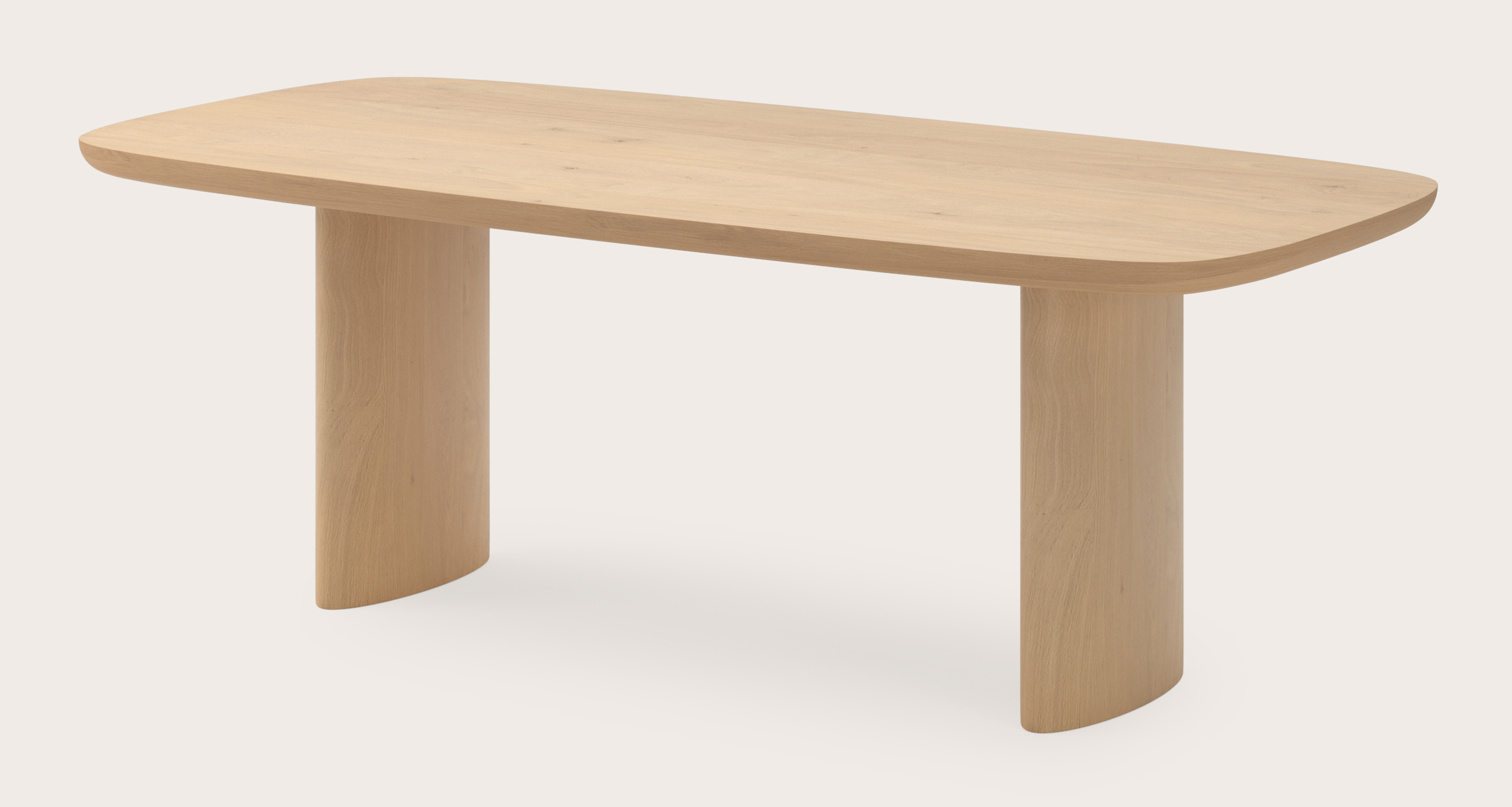 Table de salle à manger Amato Ellipso armature avec plateau Amato forme arrondie en chêne couleur naturelle 220 x 105 x 76 cm