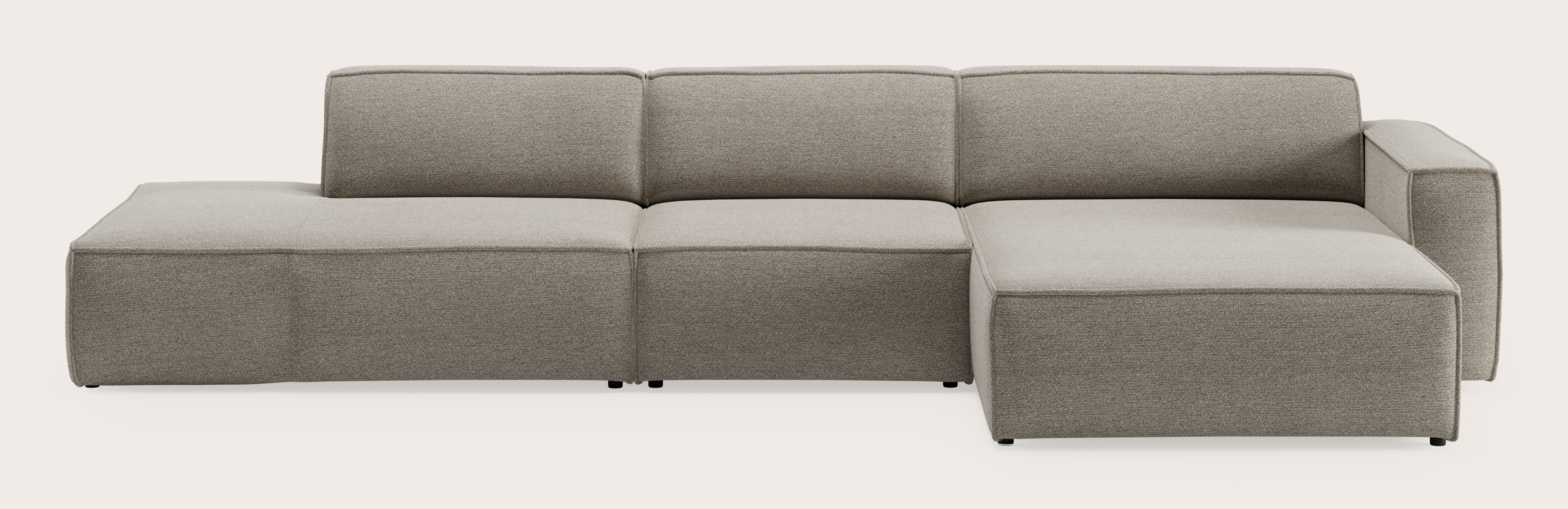 Isola canapé d'angle 4,5 places en Fresco tissu Beige