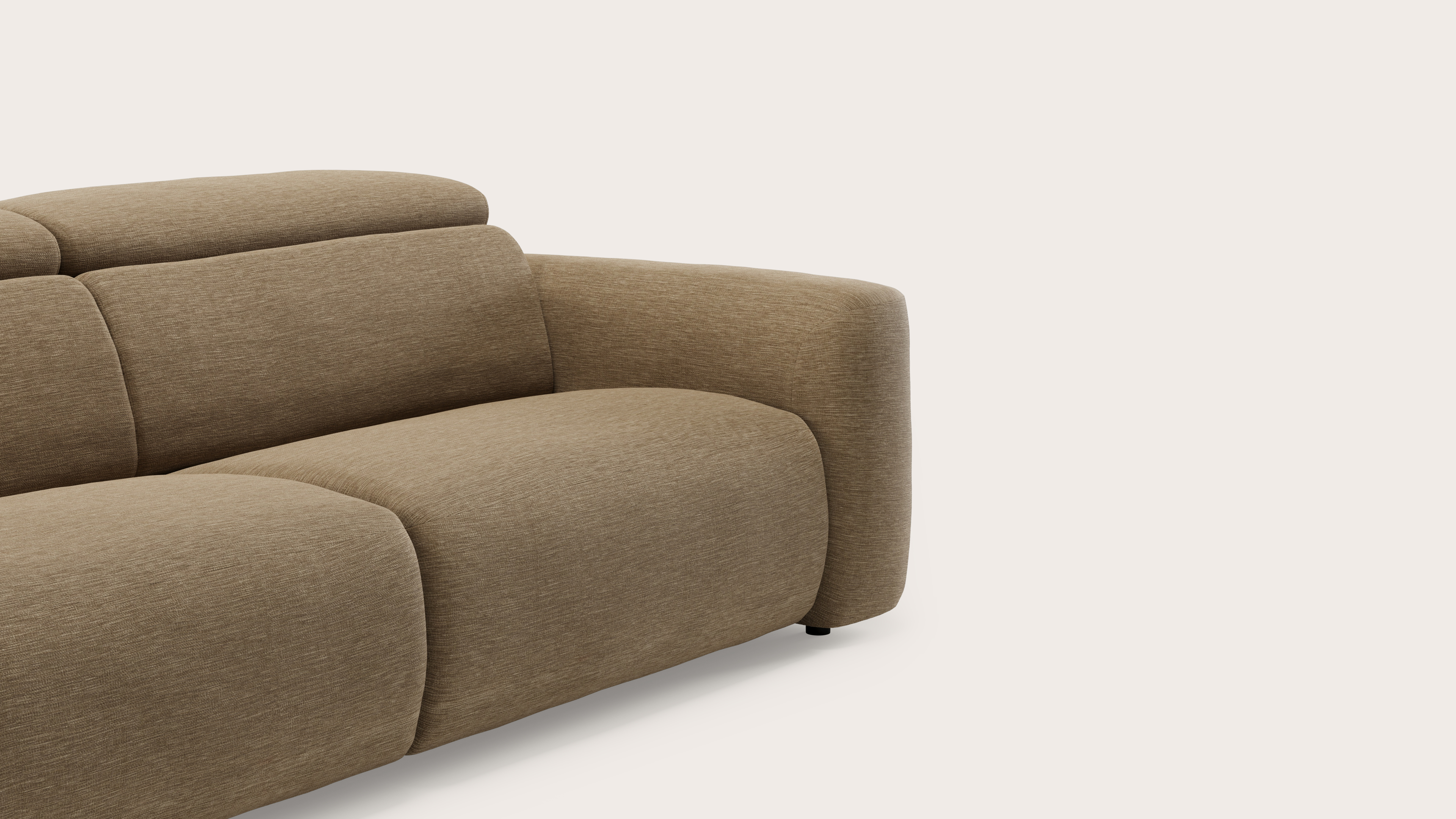 Lassa elektrische canapé 3 places en Alina tissu Beige