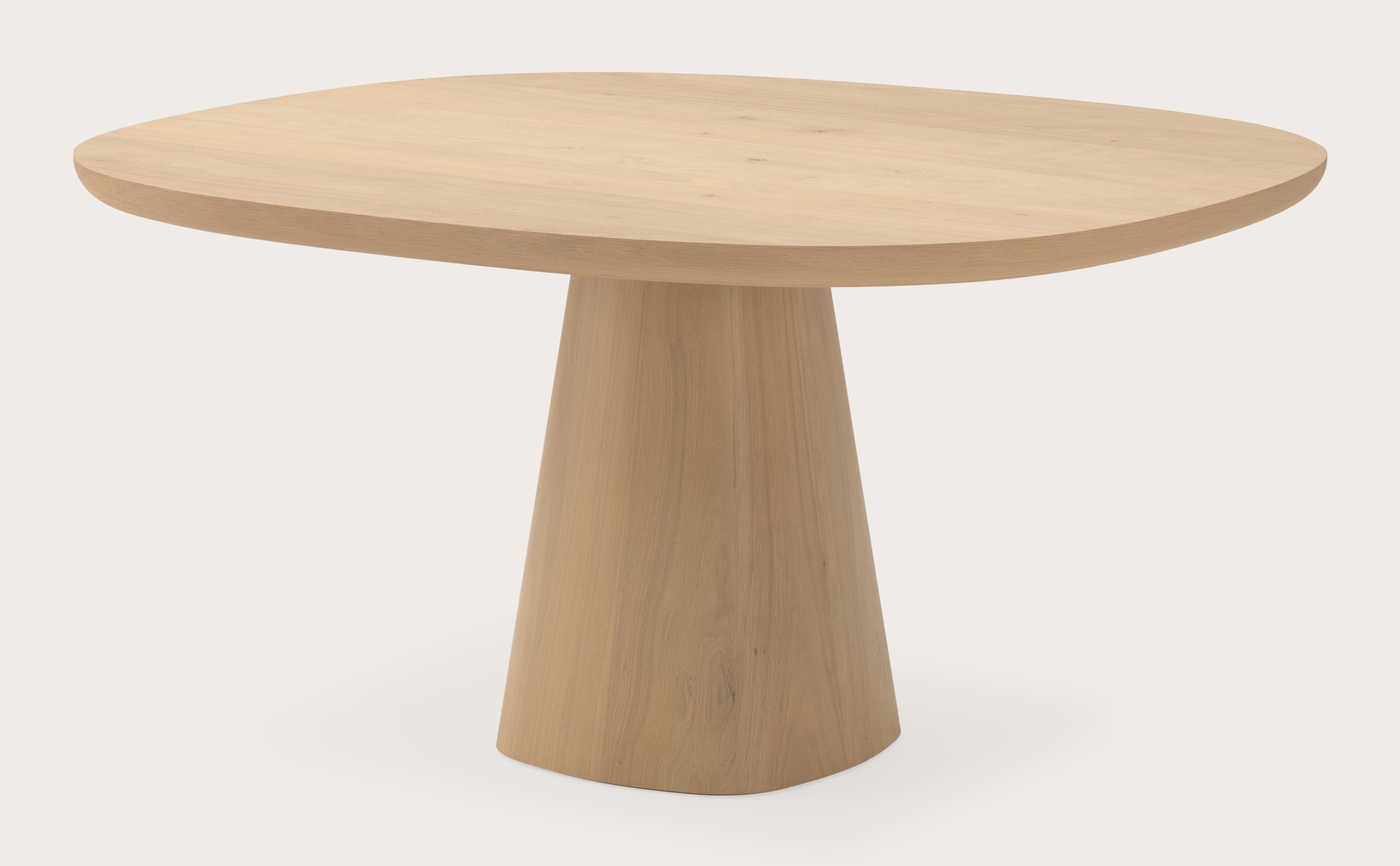 Table de salle à manger Amato Cuadro armature avec plateau Amato forme stadium en chêne couleur naturelle 160 x 140 x 76 cm