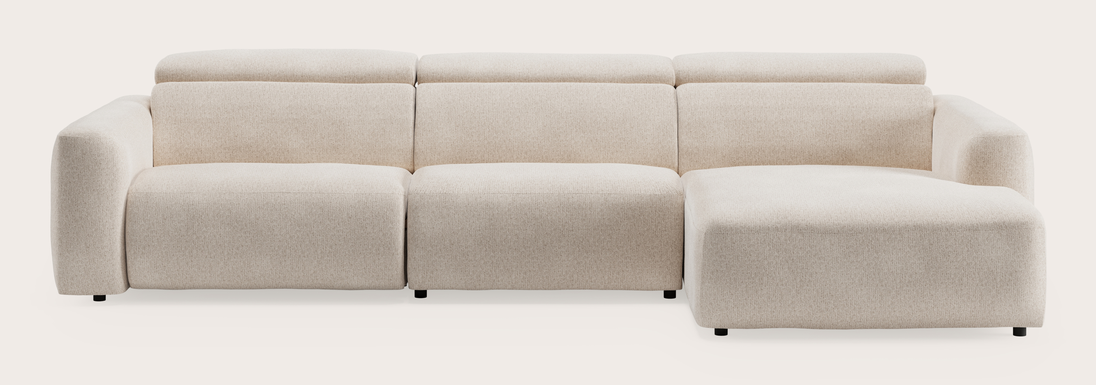 Canapé d'angle Lassa 4,5 places en Fuga tissu Natural