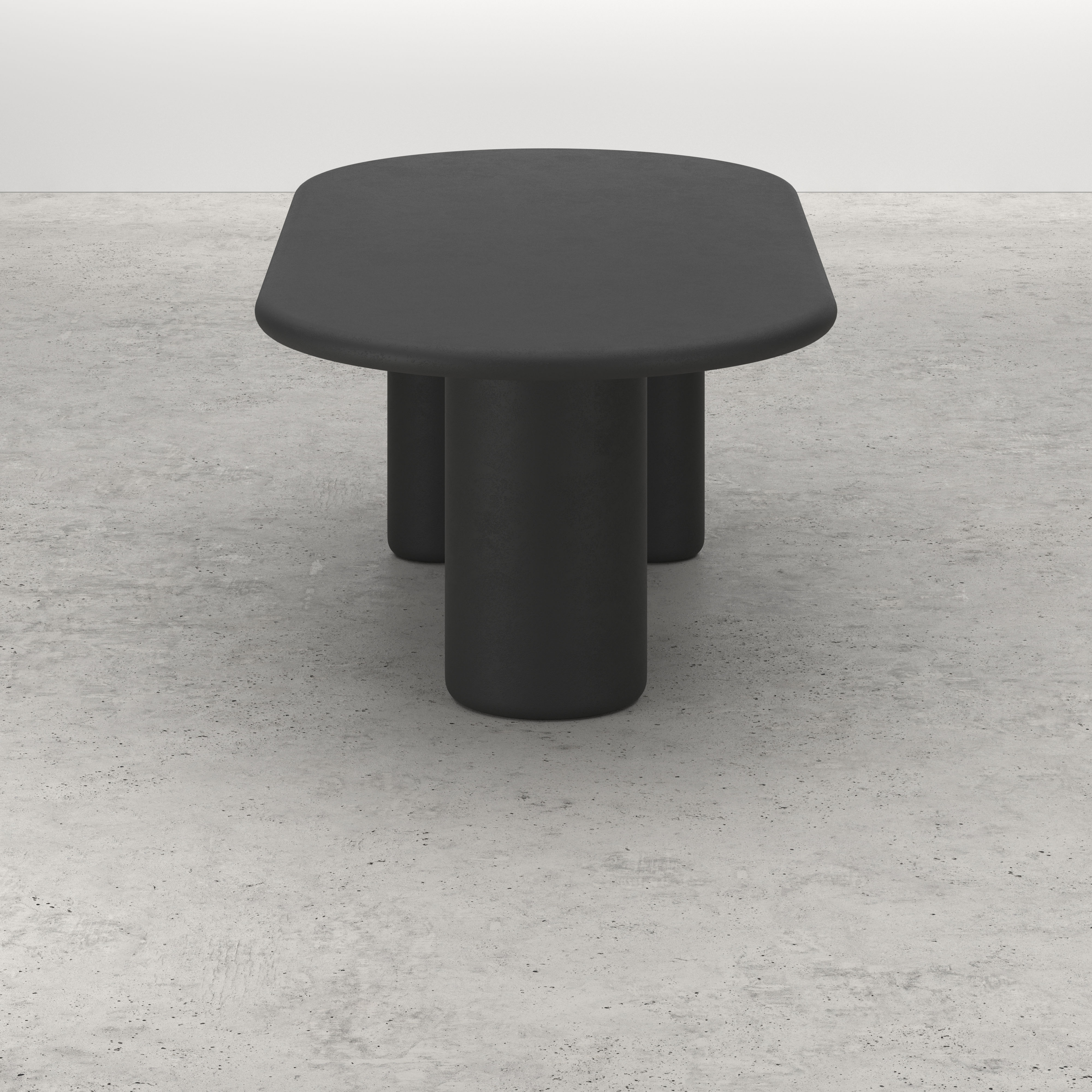 Table de salle à manger Artisano avec plateau Artisano ovale plat en Claylime couleur Charcoal