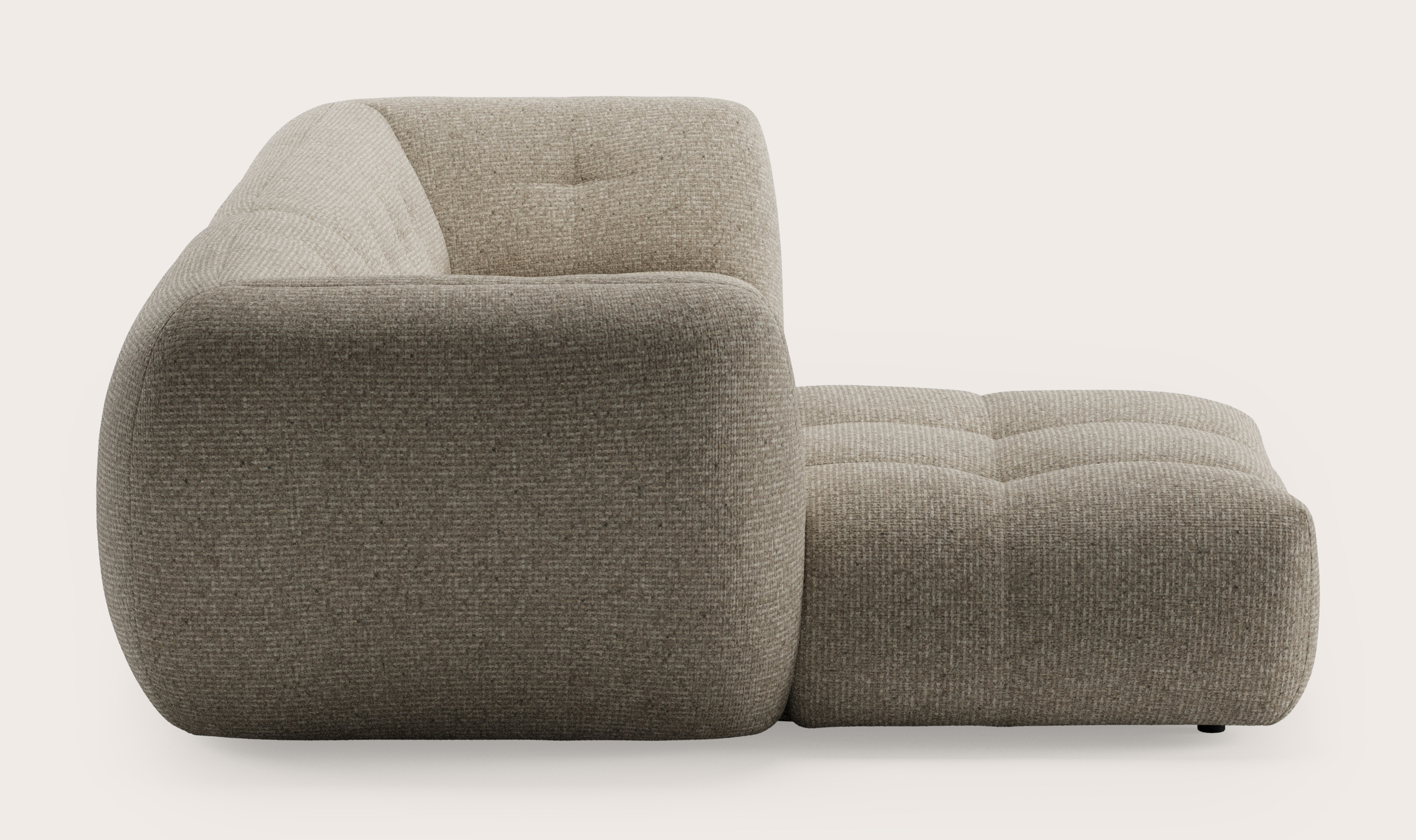 Chubbi canapé d'angle 3,5 places en Tessaro tissu Natural