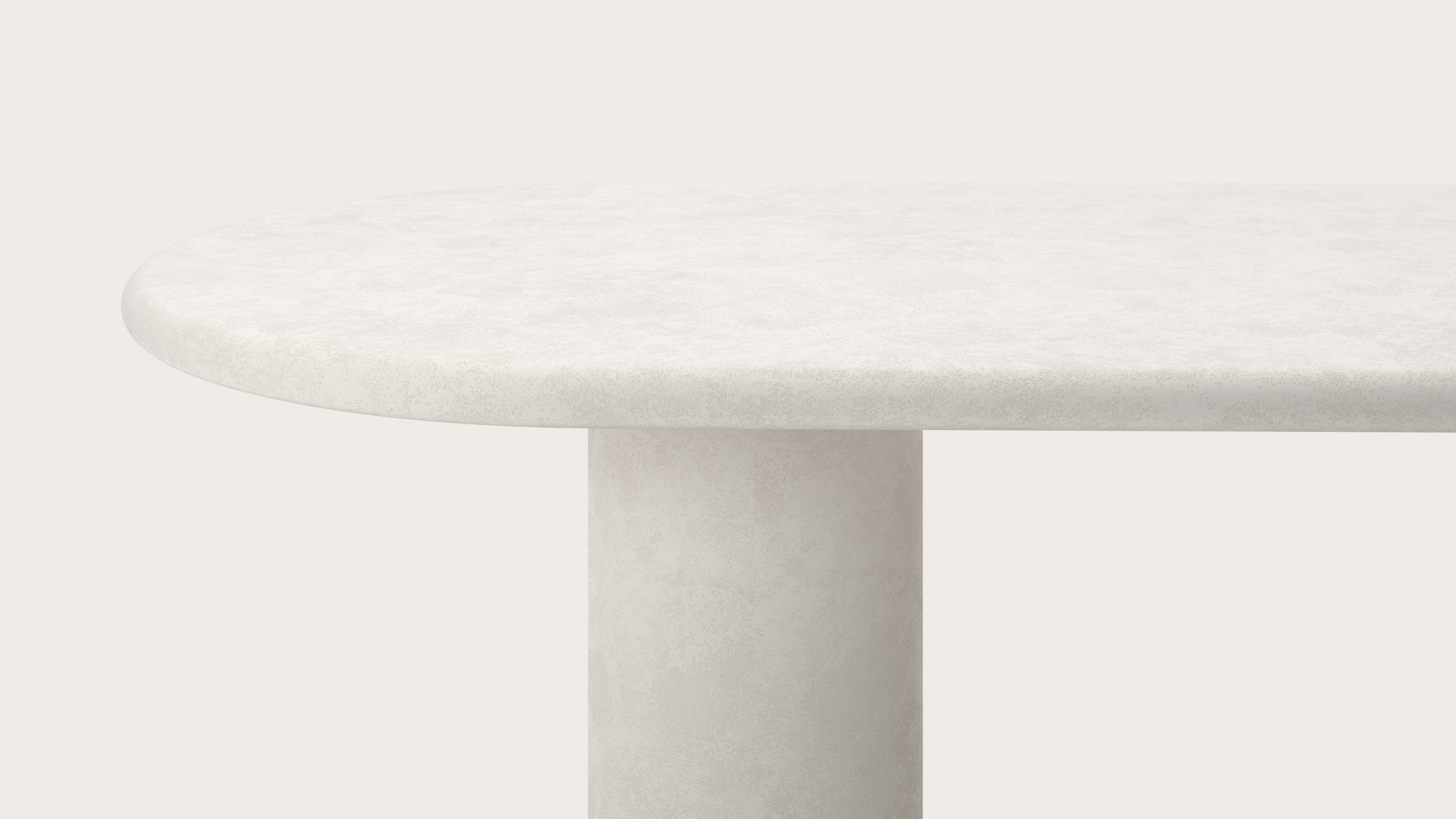 Table de salle à manger Artisano avec plateau Artisano ovale plat en Claylime couleur Chalk