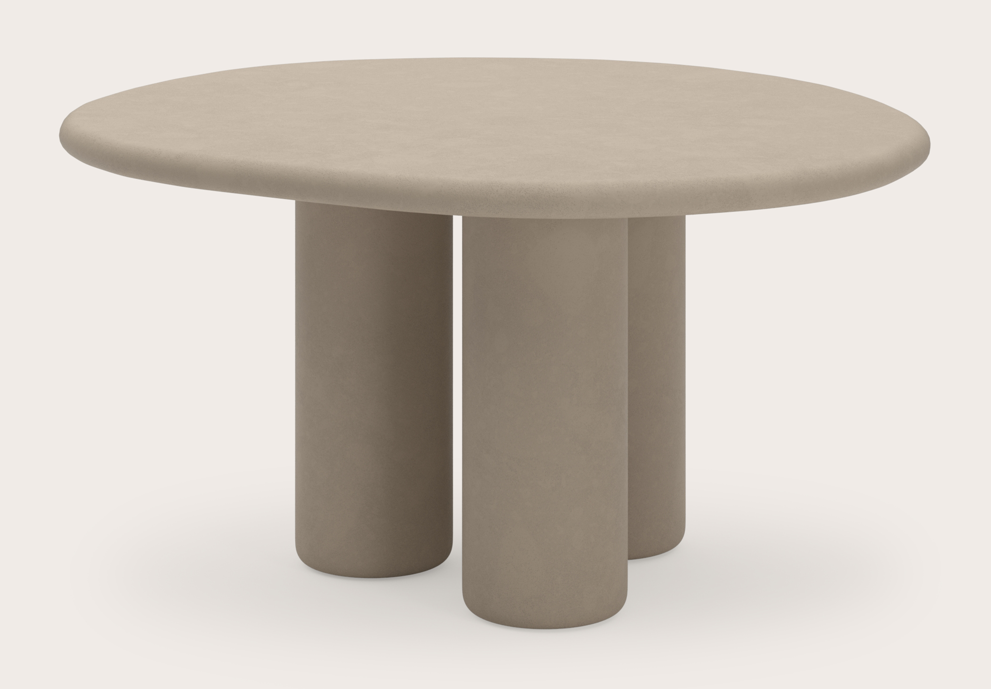 Table de salle à manger Artisano avec plateau Artisano forme pebble en Claylime couleur Limestone