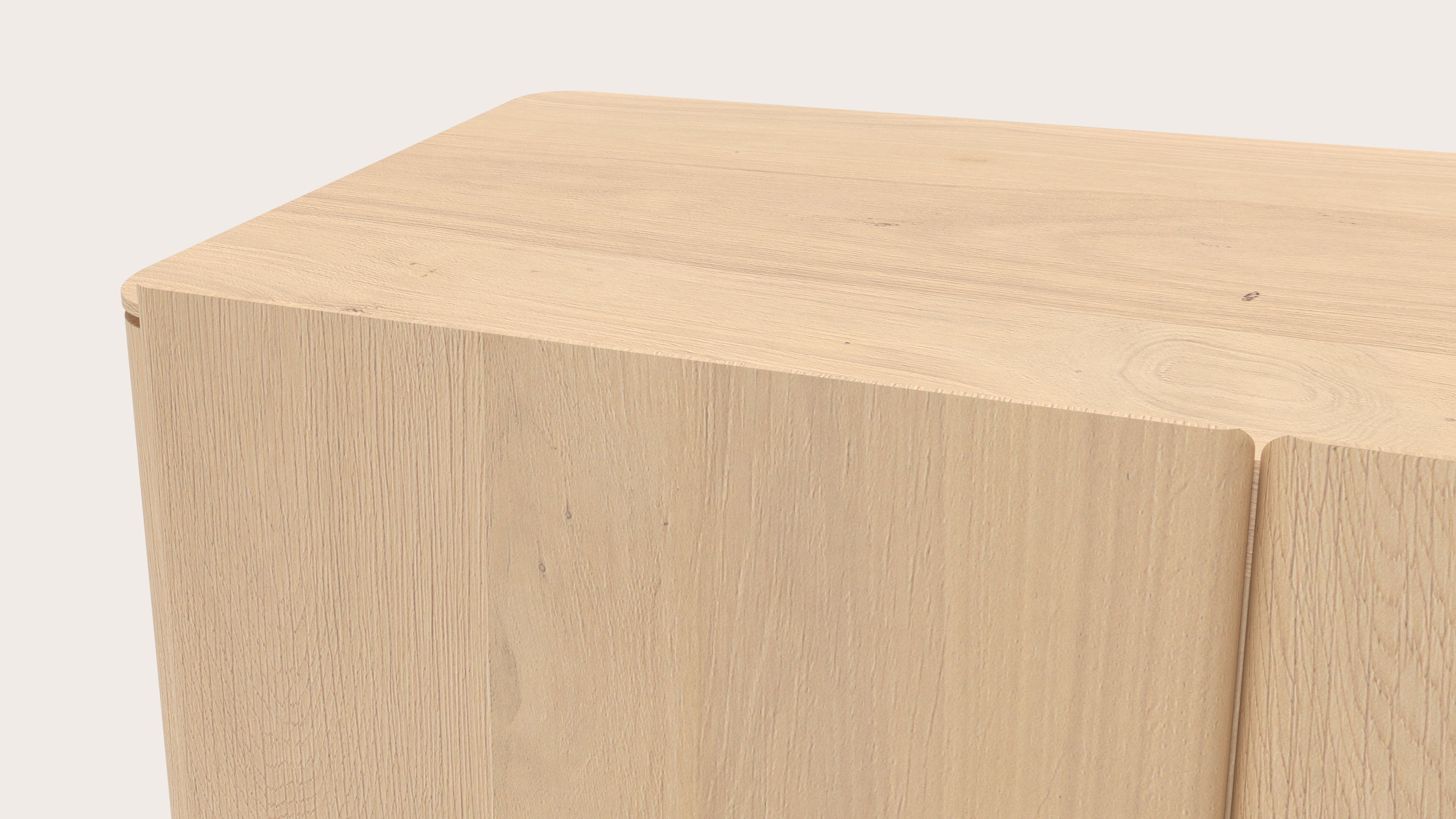 Belloni dressoir in natuurkleurige eik met houten poten 180x47x62cm
