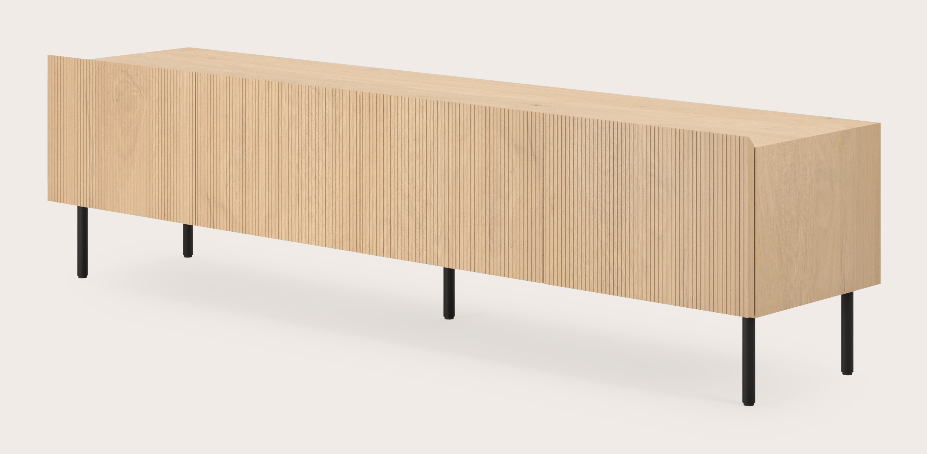 Grivolo tv-meubel in natuurkleurige eik met ronde poten 199 x 45 cm