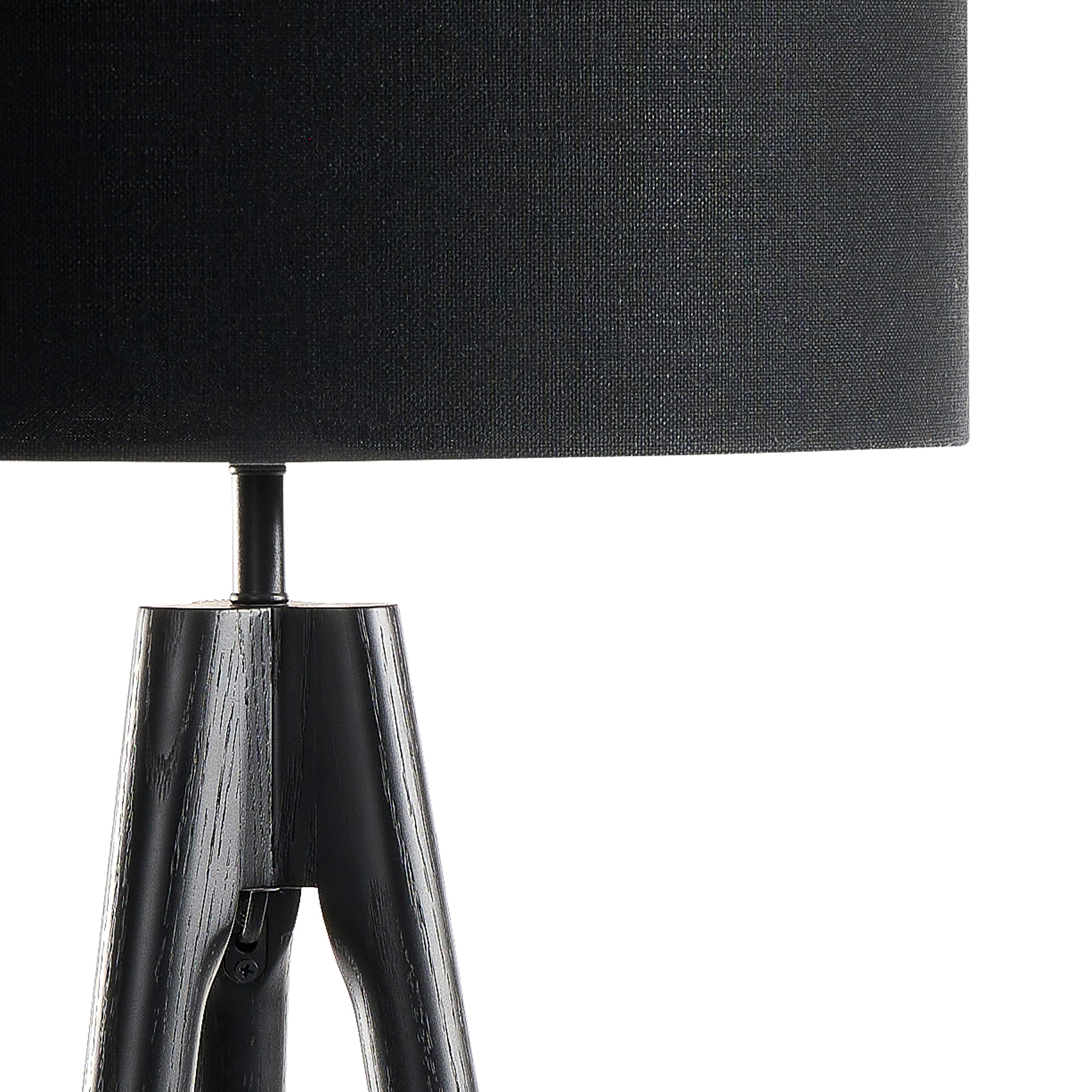 Staande lamp Trepunto in zwarte eik met Giro lampenkap in Livigno stof in kleur Black