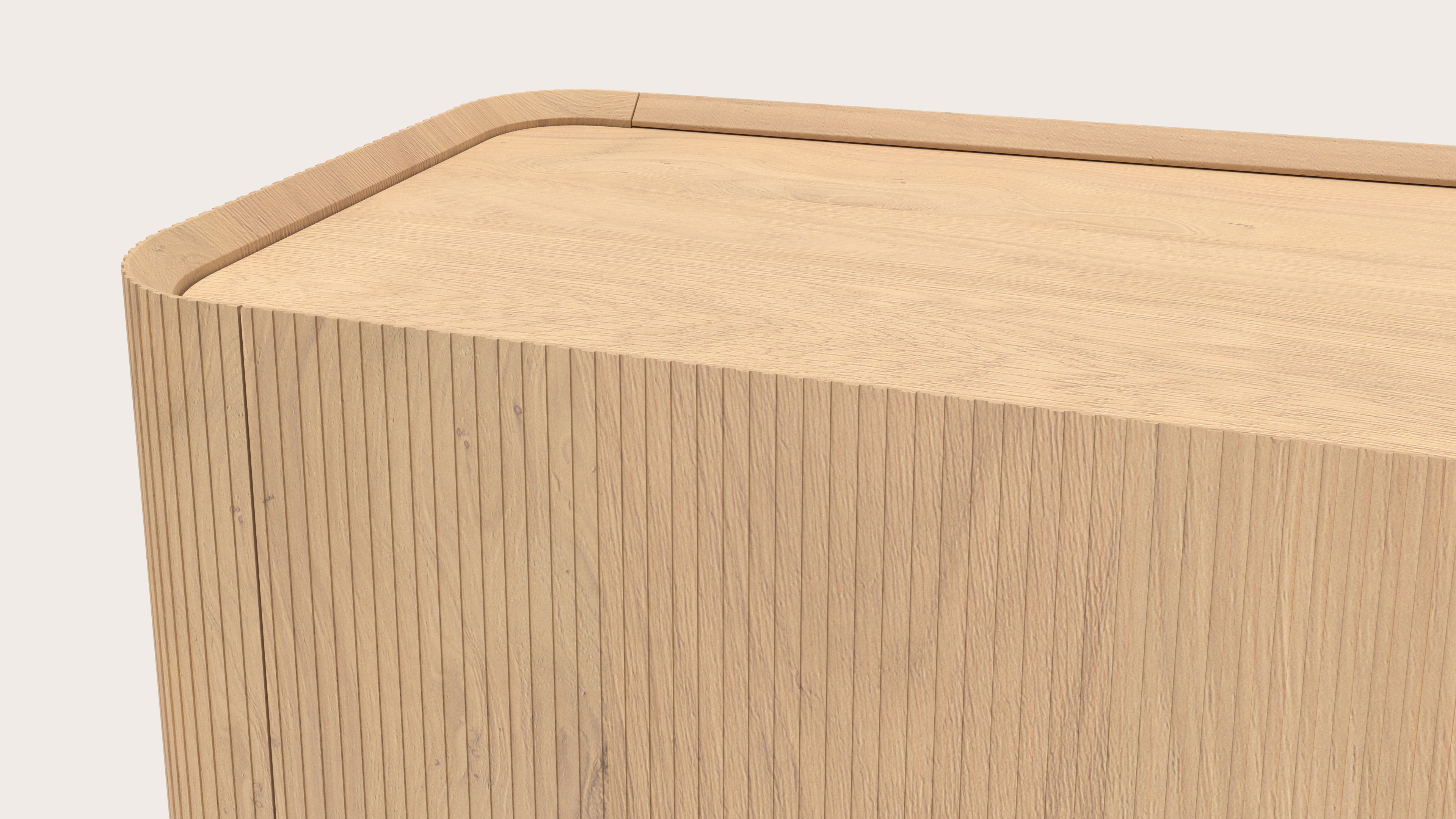 Grivato hoge dressoir in natuurkleurige eik met ronde poten 169 x 45 cm
