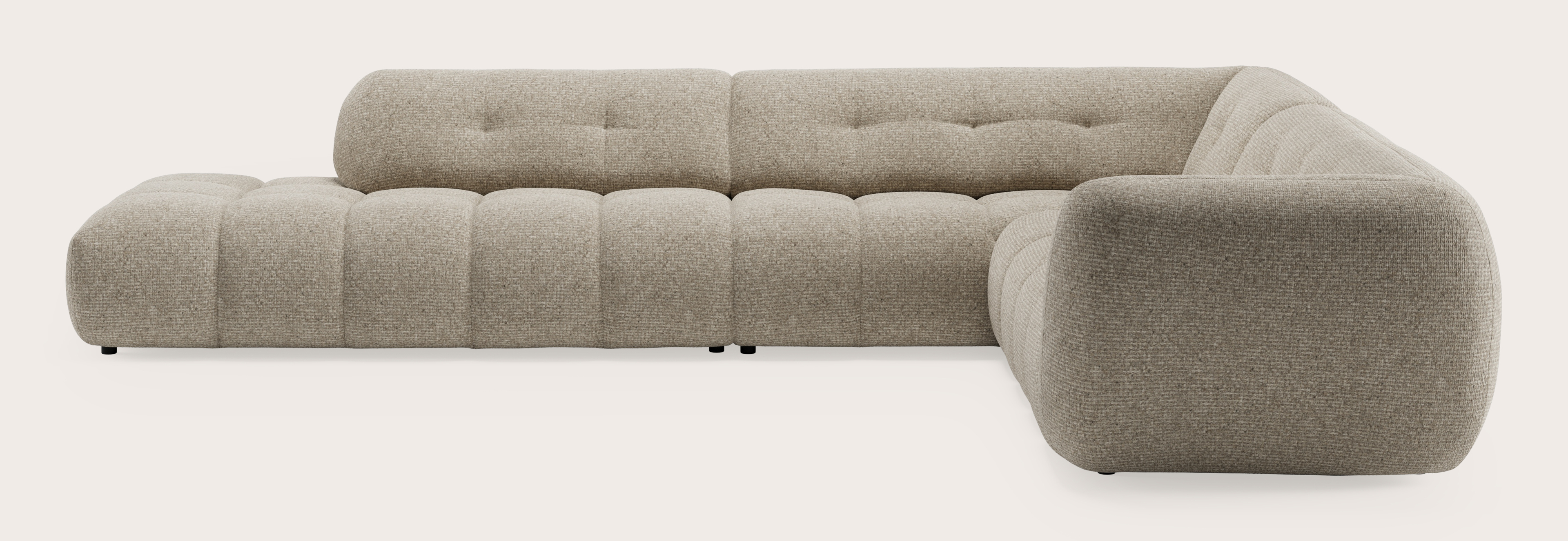 Chubbi canapé d'angle 6 places en Tessaro tissu Natural