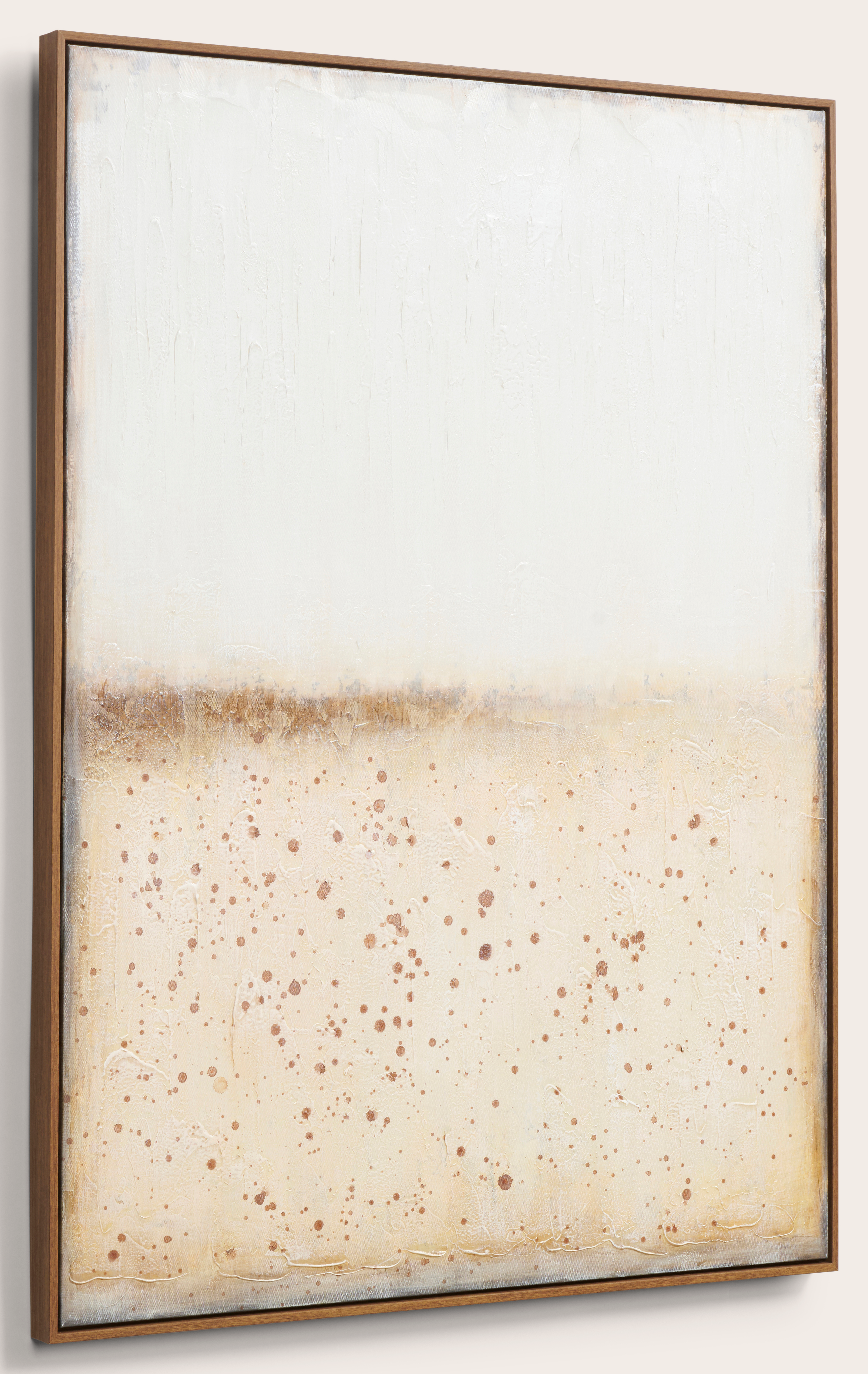 Frejus schilderij beige in walnoot frame 90x120cm