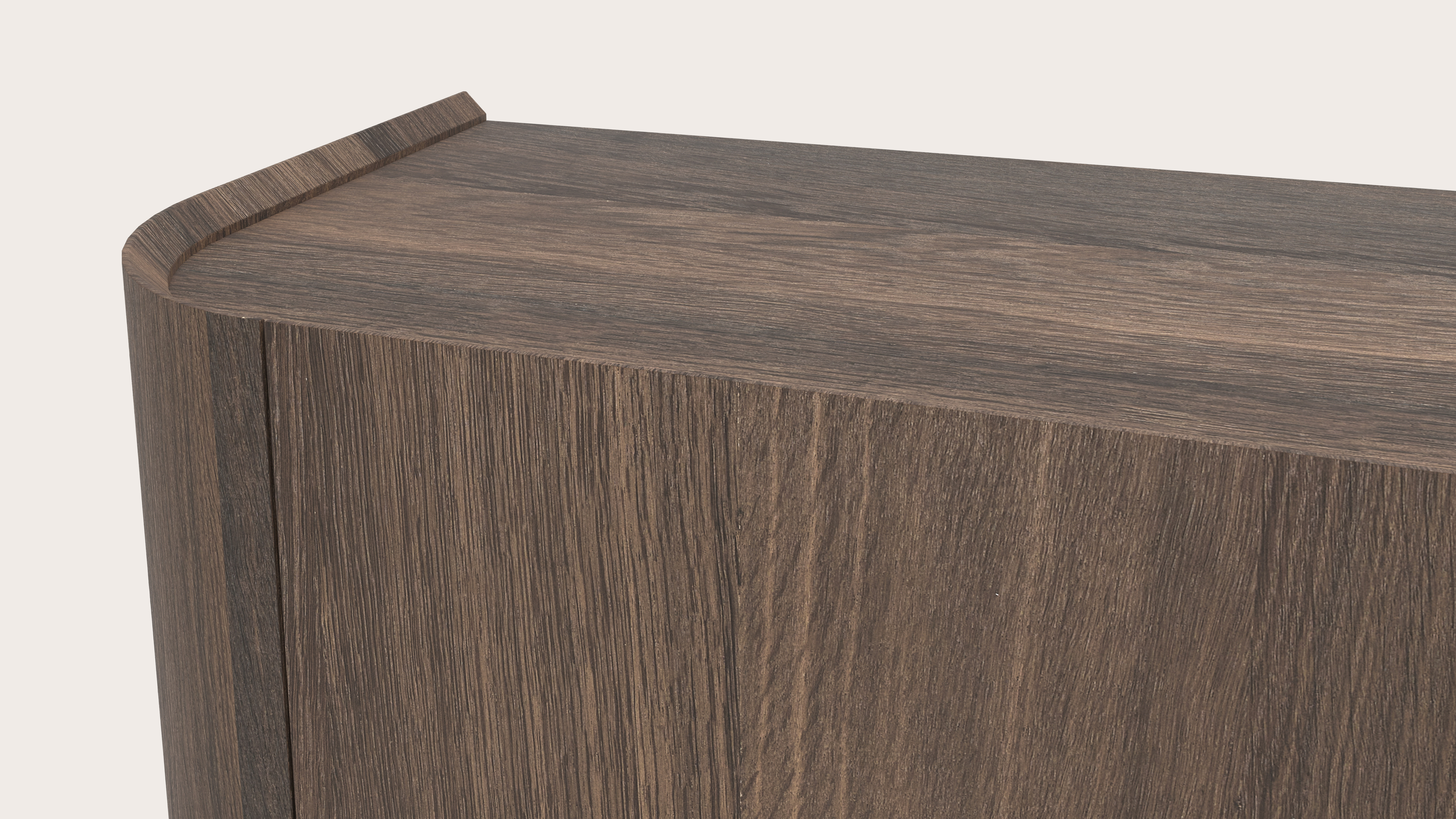 Rondato tv-meubel in gerookte eik 258 x 45 cm