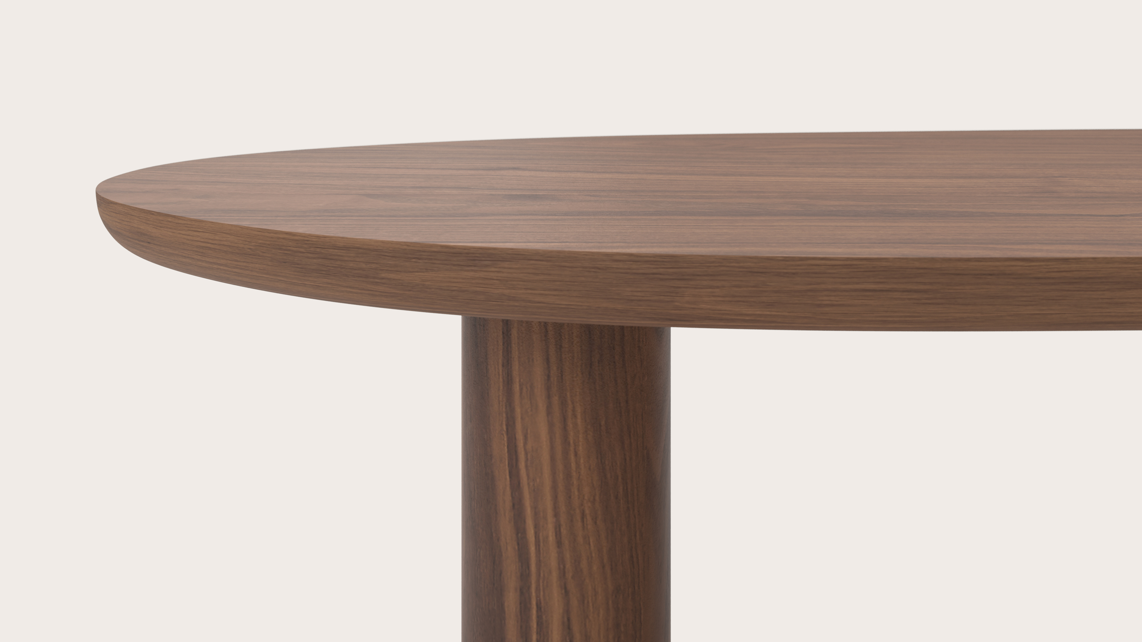 Table basse Amato XSmall Rondo armature avec plateau Amato en forme blob en noyer 157 x 80 x 39 cm