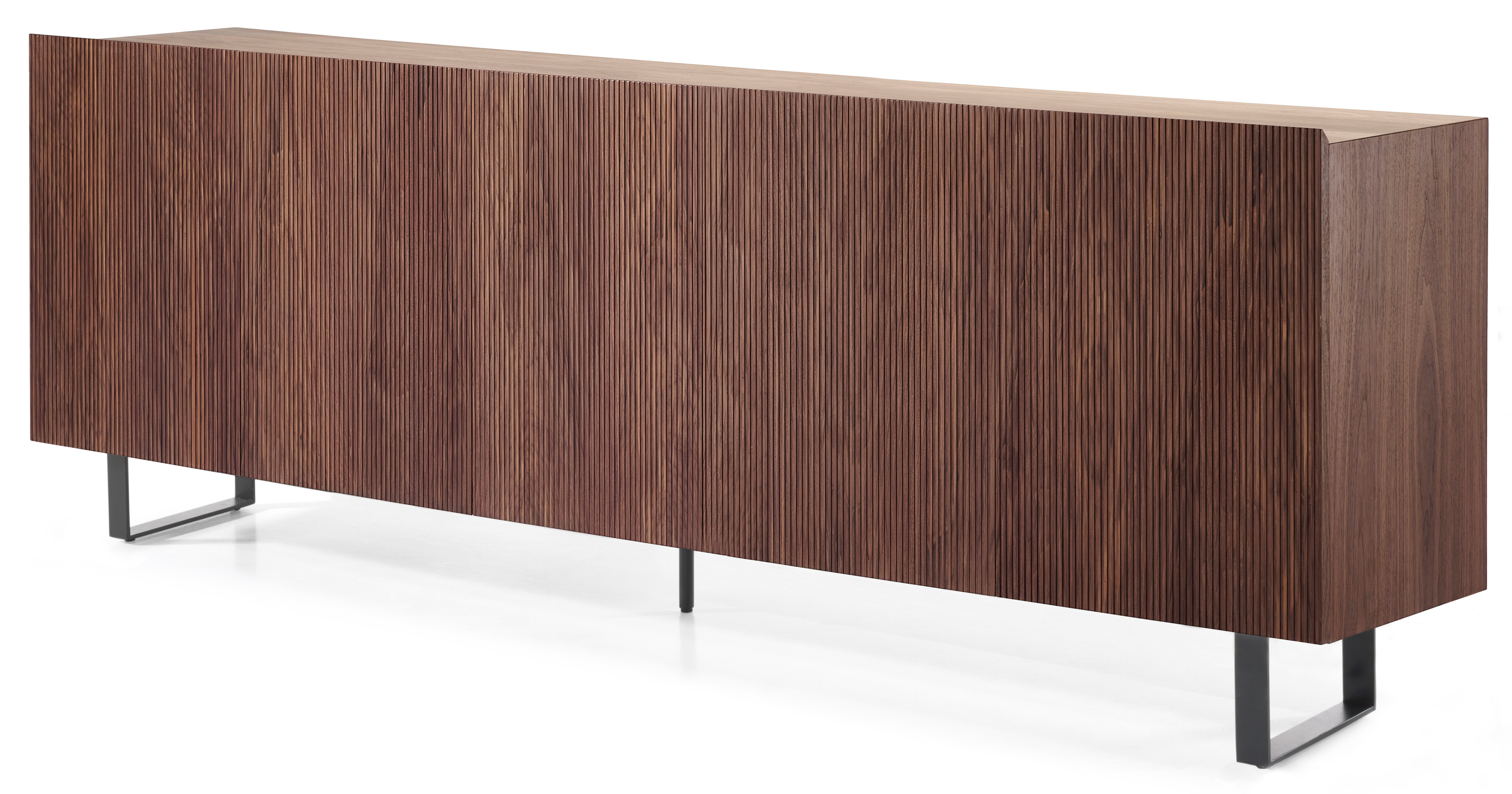 Grivolo dressoir in walnoot met U-poten 248 x 45 cm