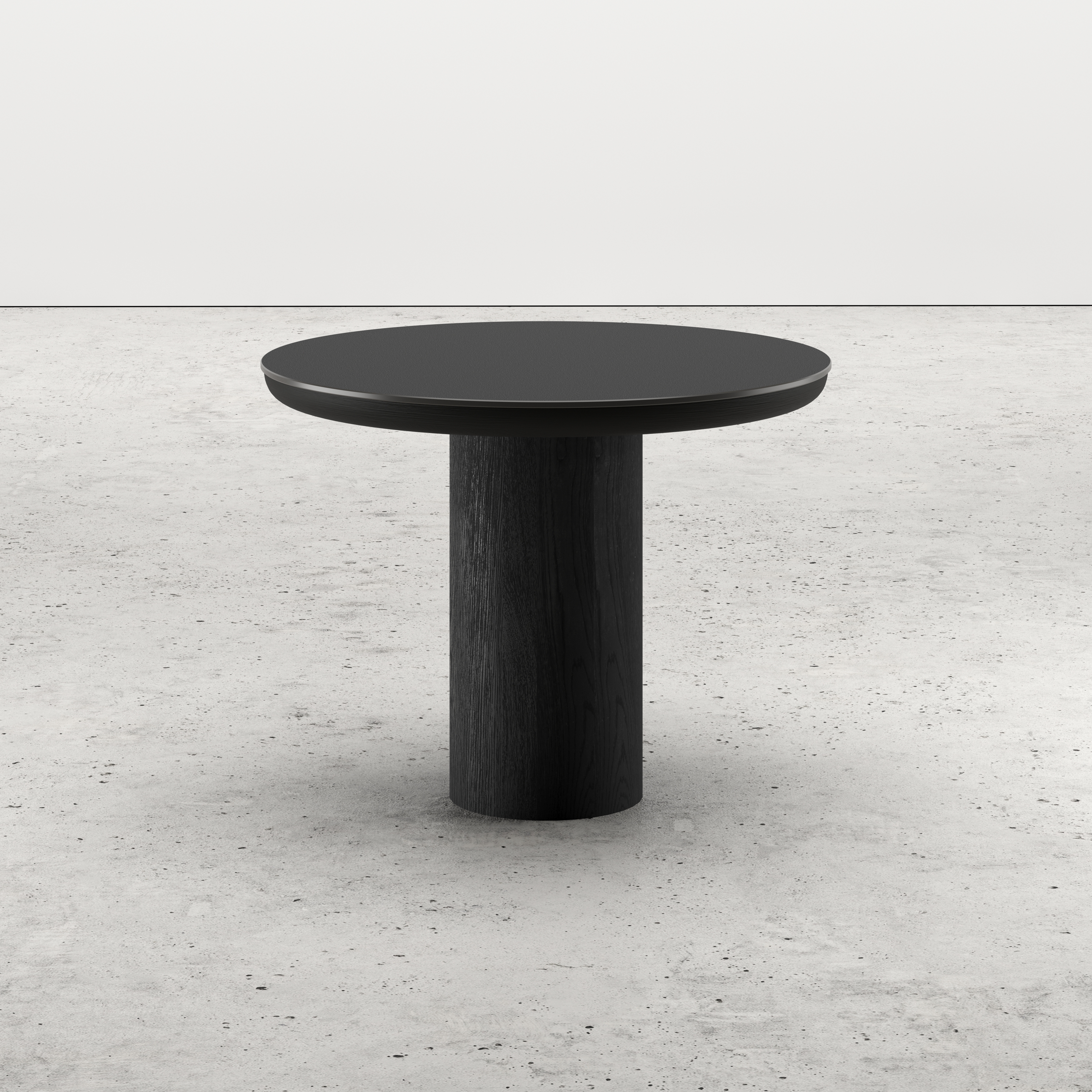 Bijzettafel Amato Rondo Small onderstel met rond Ceramo blad in keramiek kleur Nero Ø 50 x 39 cm