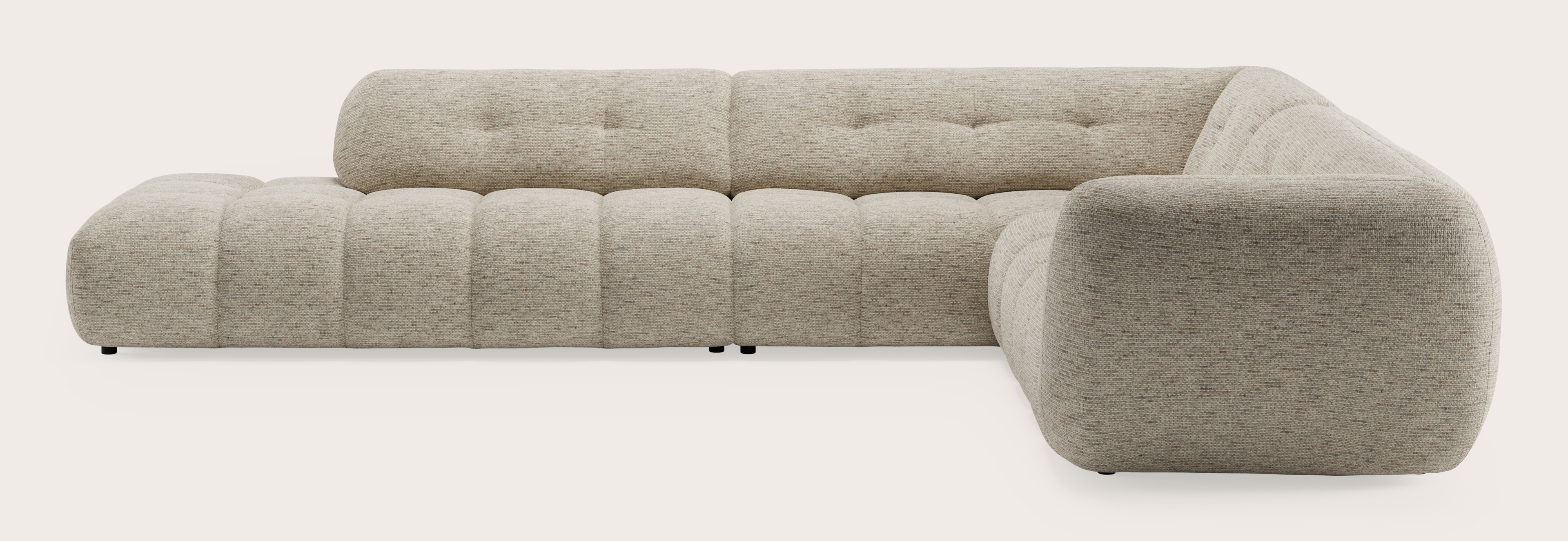 Chubbi canapé d'angle 6 places en Tessaro tissu Beige