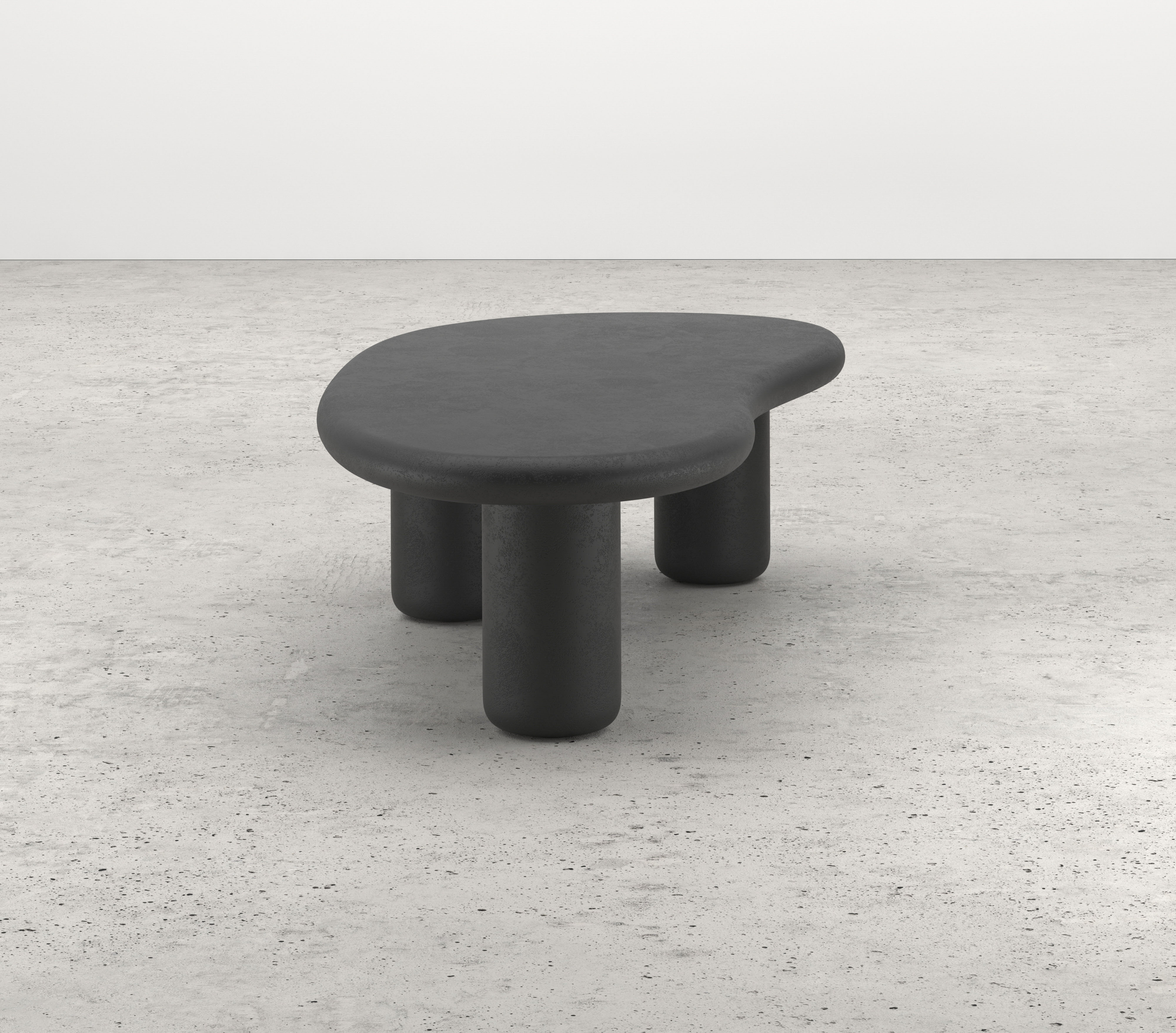 Salontafel Artisano Small onderstel met blobvormig Artisano blad in Claylime kleur 