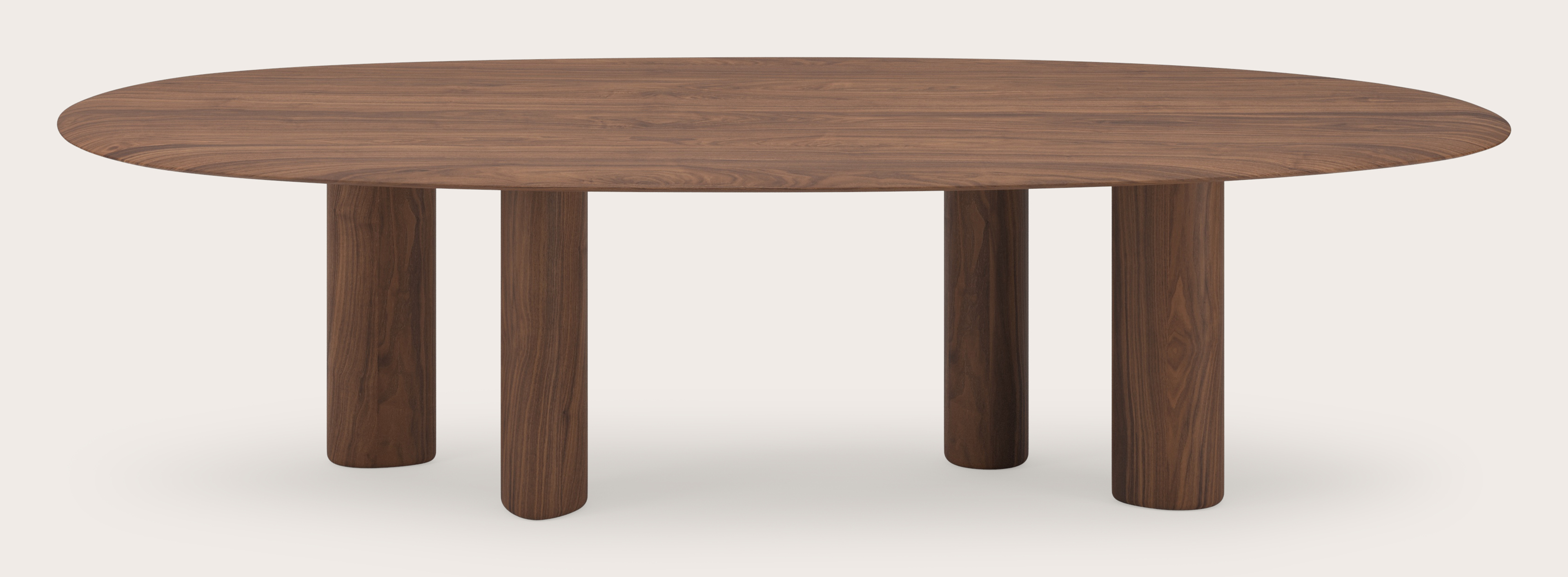 Table à manger Volanto armature en noyer avec plateau ovale organique Volanto en noyer 300x135 cm