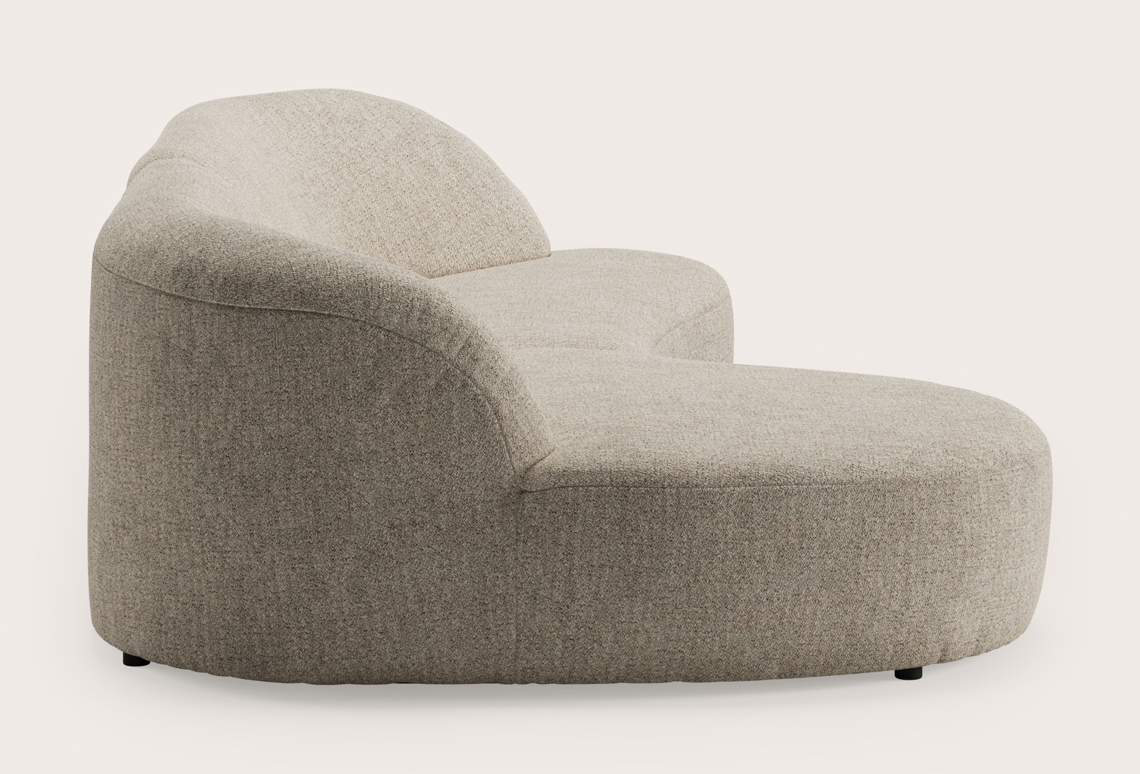 Tubo canapé d'angle 3,5 places en Stanza tissu Light Taupe