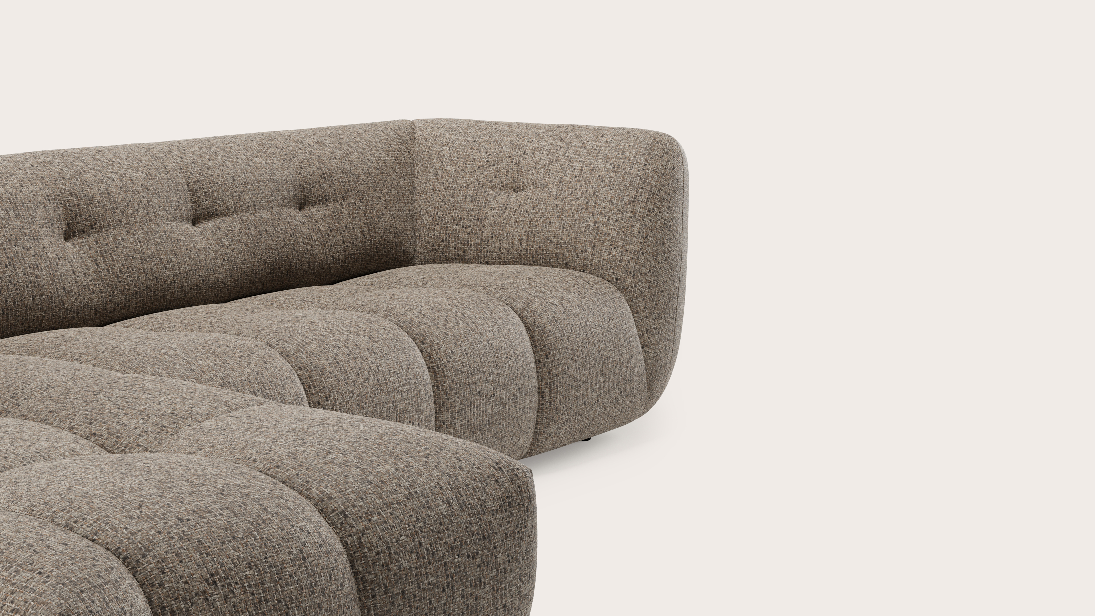 Chubbi canapé d'angle 3,5 places en Tessaro tissu Taupe